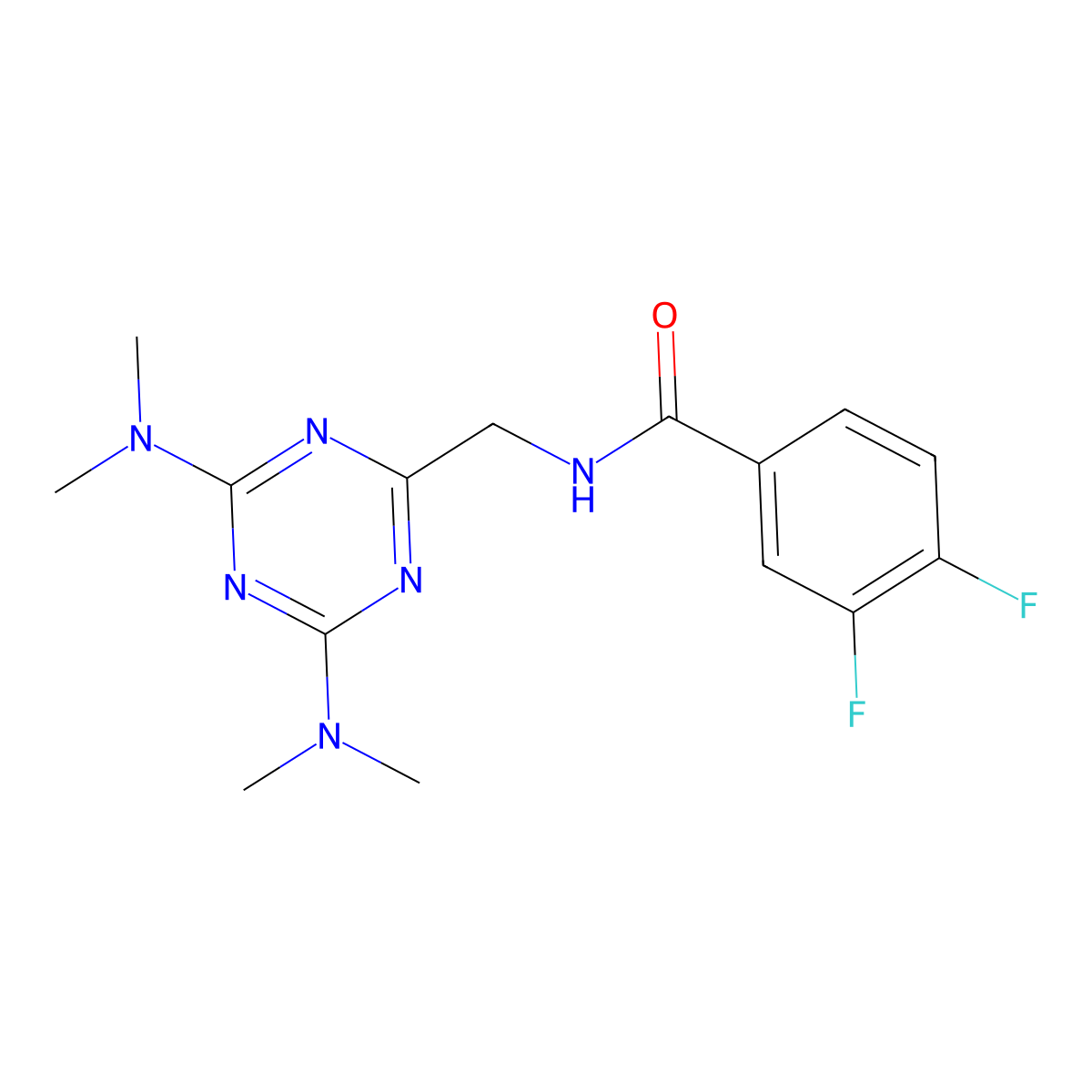 N-{[4,6-bis(dimethylamino)-1,3,5-triazin-2-yl]methyl}-3,4-difluorobenzamide molecular structure, CAS 2034517-98-9