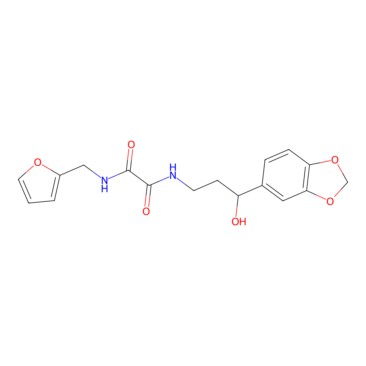N1-(3-(benzo[d][1,3]dioxol-5-yl)-3-hydroxypropyl)-N2-(furan-2-ylmethyl)oxalamide molecular structure, CAS 2034518-03-9