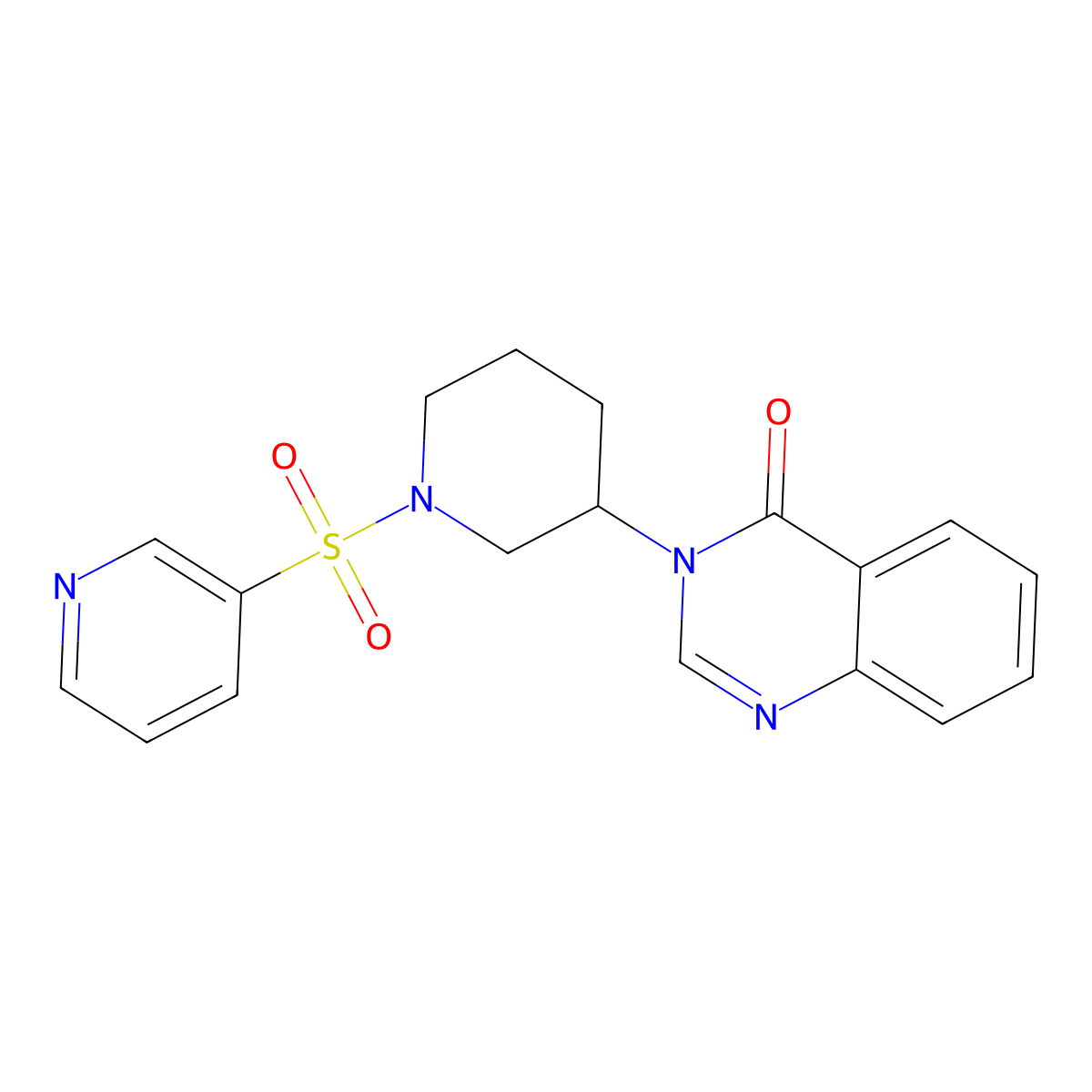 3-(1-(pyridin-3-ylsulfonyl)piperidin-3-yl)quinazolin-4(3H)-one molecular structure, CAS 2034518-11-9