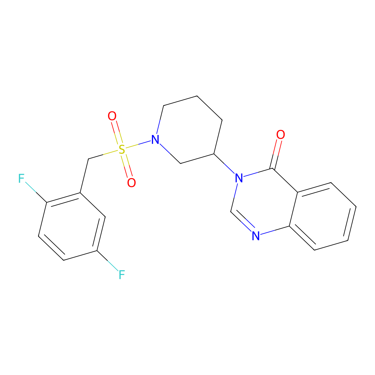 3-(1-((2,5-difluorobenzyl)sulfonyl)piperidin-3-yl)quinazolin-4(3H)-one molecular structure, CAS 2034518-20-0