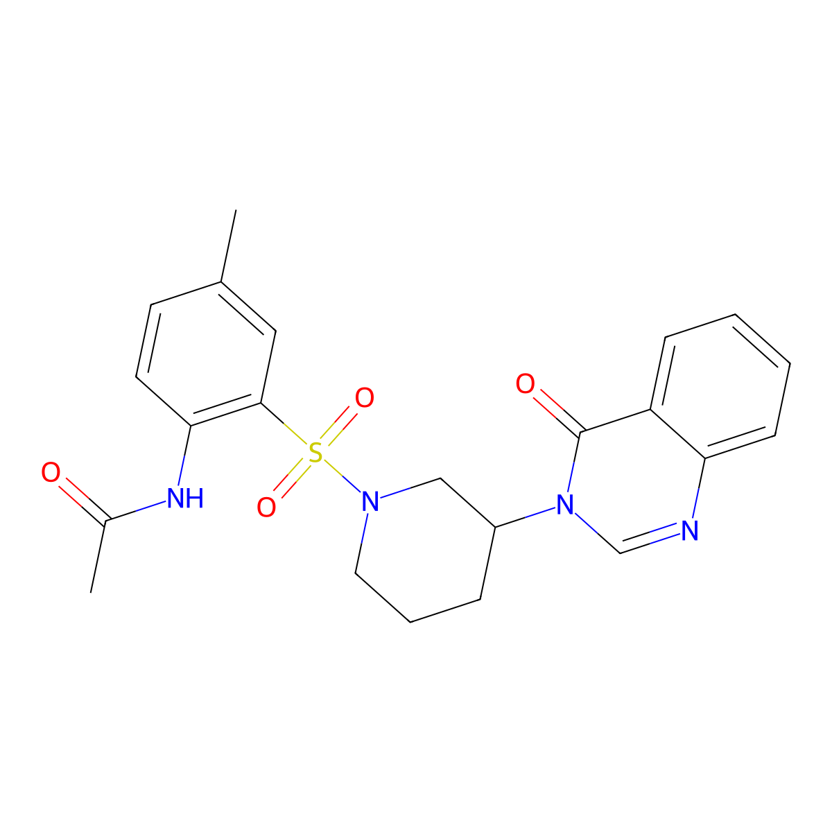 N-(4-methyl-2-{[3-(4-oxo-3,4-dihydroquinazolin-3-yl)piperidin-1-yl]sulfonyl}phenyl)acetamide molecular structure, CAS 2034518-26-6