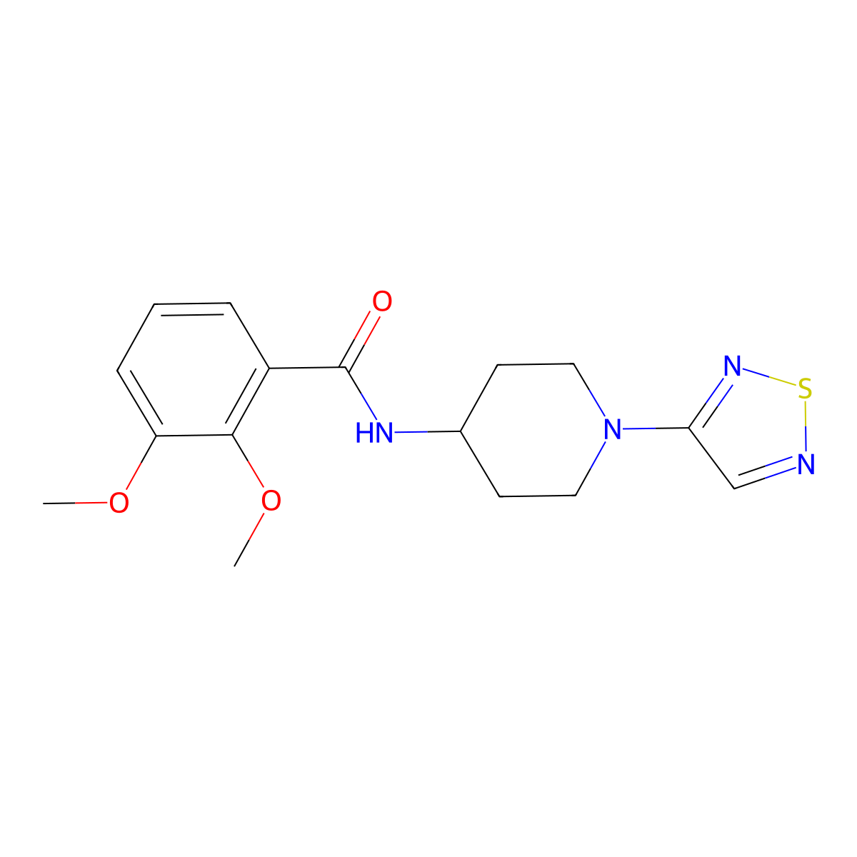 N-(1-(1,2,5-thiadiazol-3-yl)piperidin-4-yl)-2,3-dimethoxybenzamide molecular structure, CAS 2034518-38-0
