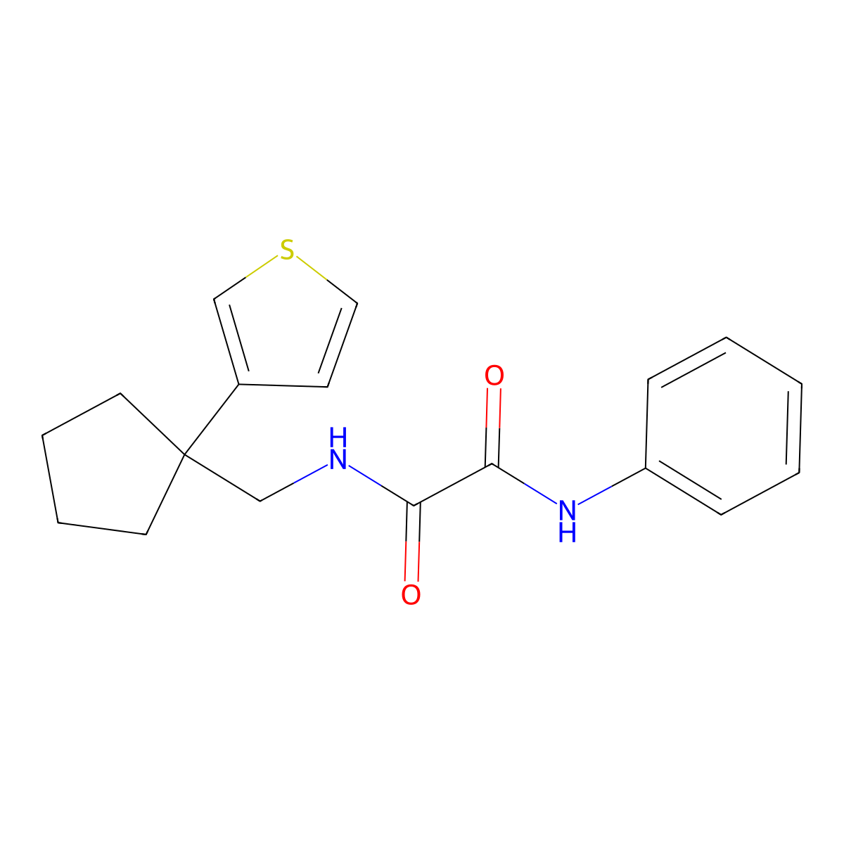 N1-phenyl-N2-((1-(thiophen-3-yl)cyclopentyl)methyl)oxalamide molecular structure, CAS 2034518-52-8