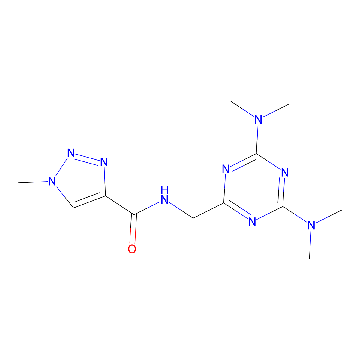 N-{[4,6-bis(dimethylamino)-1,3,5-triazin-2-yl]methyl}-1-methyl-1H-1,2,3-triazole-4-carboxamide molecular structure, CAS 2034518-53-9