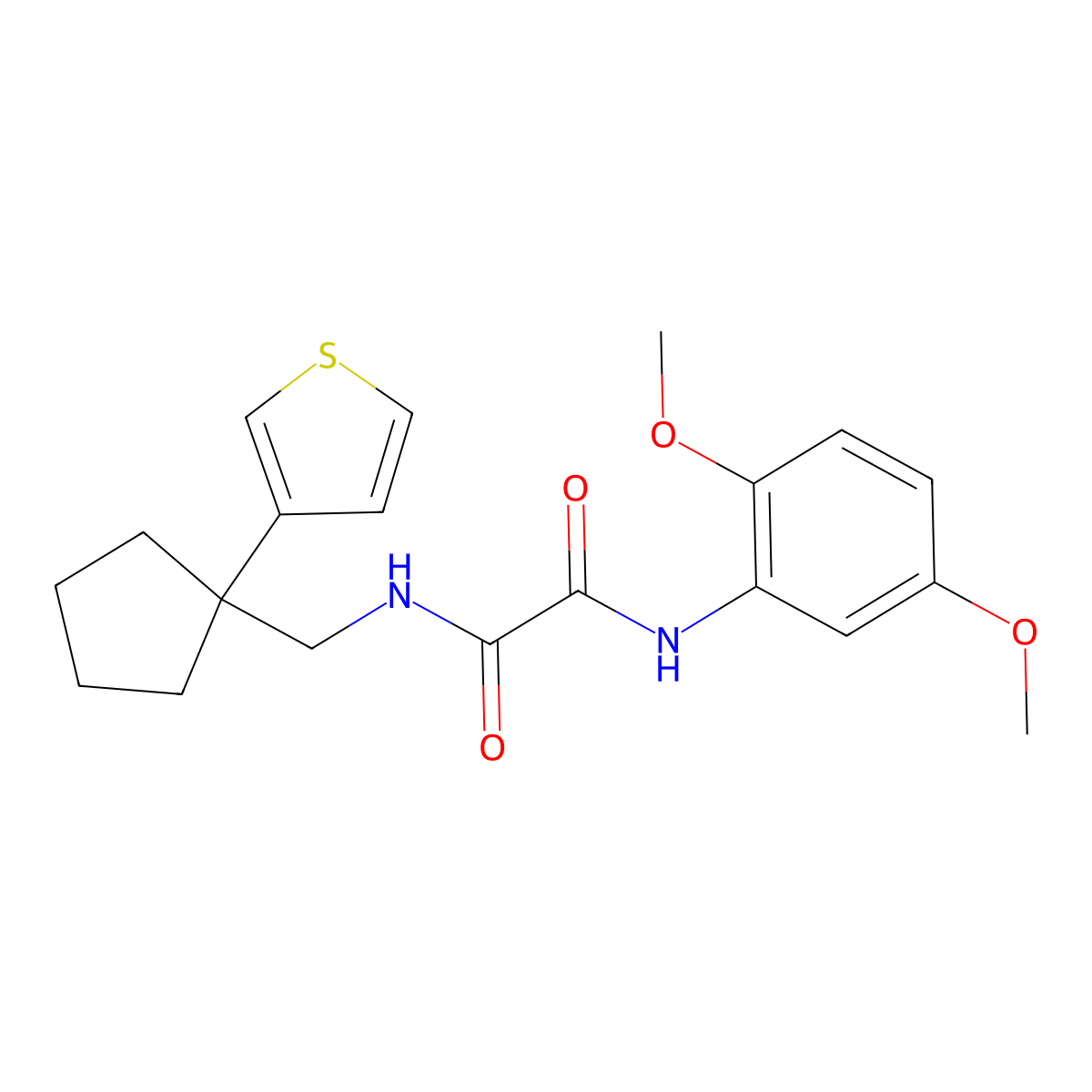 N1-(2,5-dimethoxyphenyl)-N2-((1-(thiophen-3-yl)cyclopentyl)methyl)oxalamide molecular structure, CAS 2034518-70-0