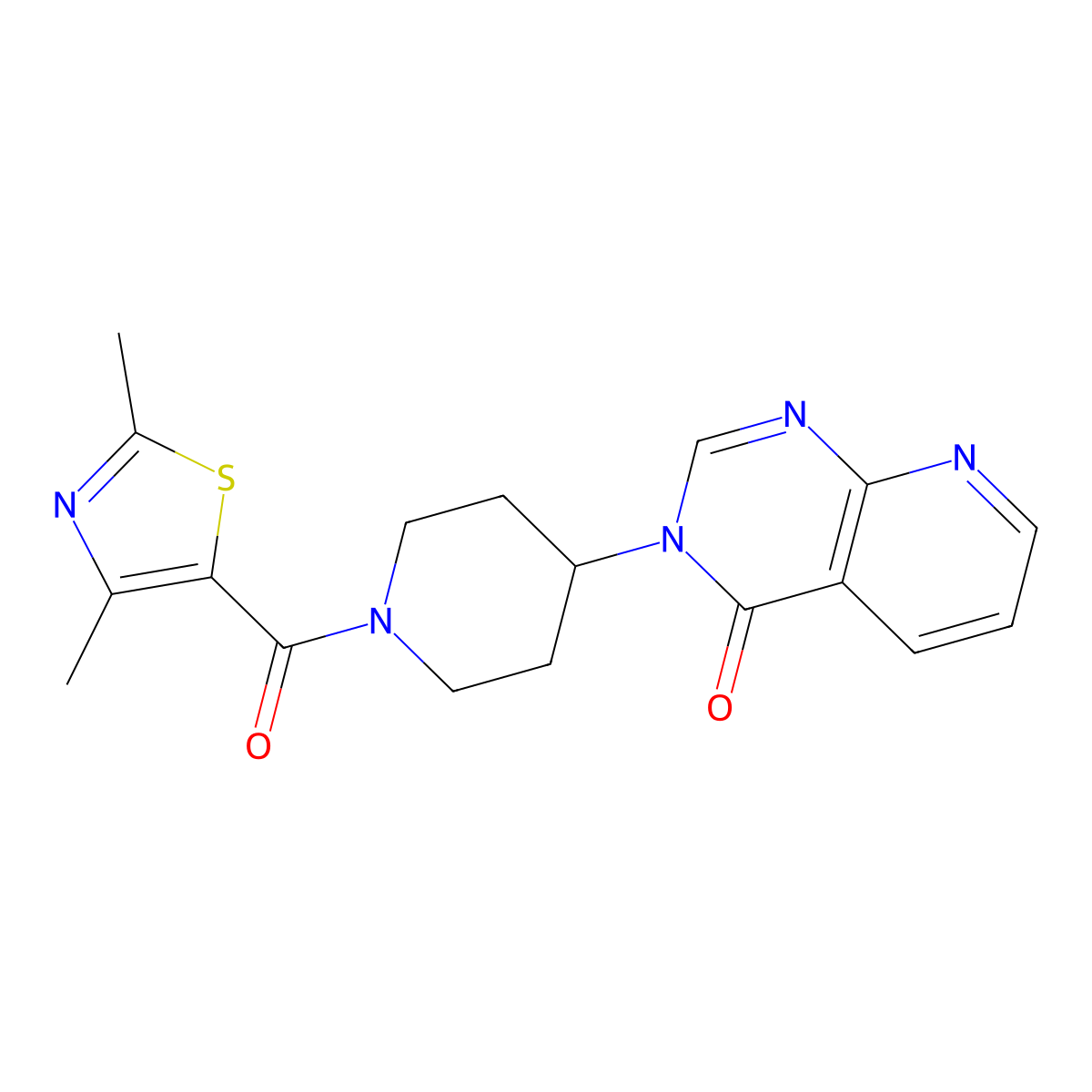 3-(1-(2,4-dimethylthiazole-5-carbonyl)piperidin-4-yl)pyrido[2,3-d]pyrimidin-4(3H)-one molecular structure, CAS 2034518-76-6
