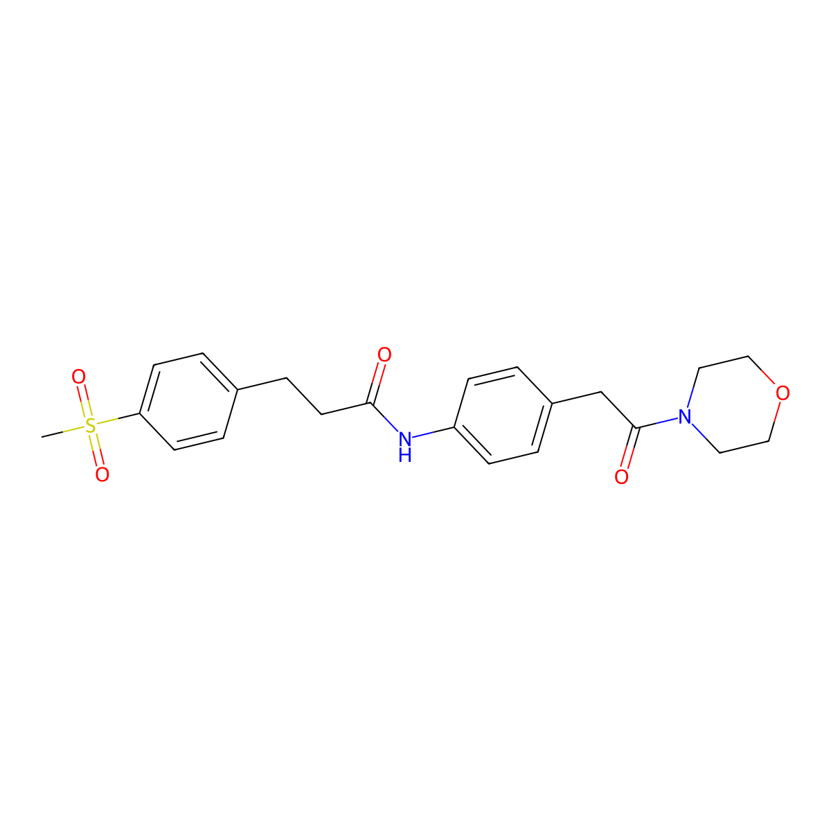 3-(4-(methylsulfonyl)phenyl)-N-(4-(2-morpholino-2-oxoethyl)phenyl)propanamide molecular structure, CAS 2034518-84-6