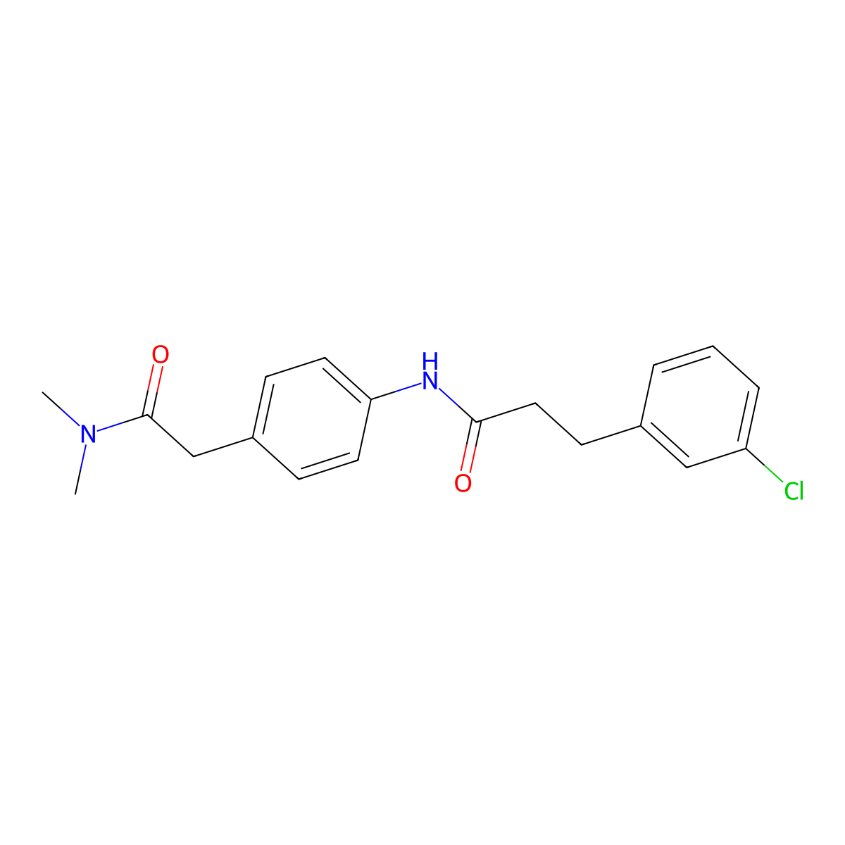 3-(3-chlorophenyl)-N-(4-(2-(dimethylamino)-2-oxoethyl)phenyl)propanamide molecular structure, CAS 2034518-95-9
