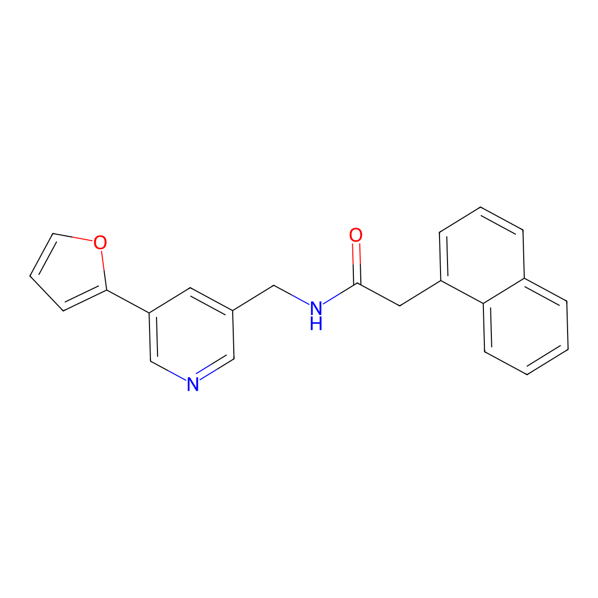 N-((5-(furan-2-yl)pyridin-3-yl)methyl)-2-(naphthalen-1-yl)acetamide molecular structure, CAS 2034519-06-5