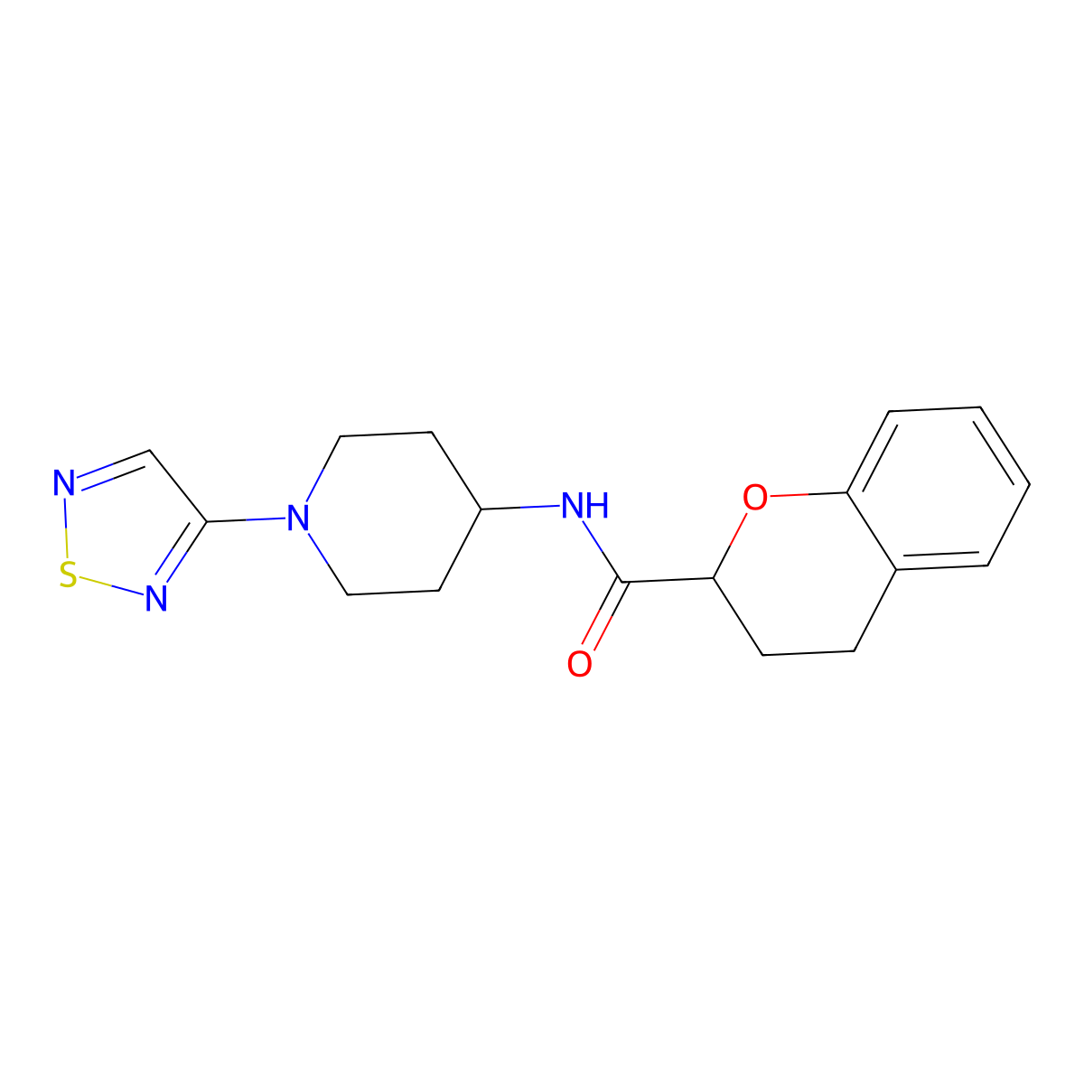 N-(1-(1,2,5-thiadiazol-3-yl)piperidin-4-yl)chroman-2-carboxamide molecular structure, CAS 2034519-26-9