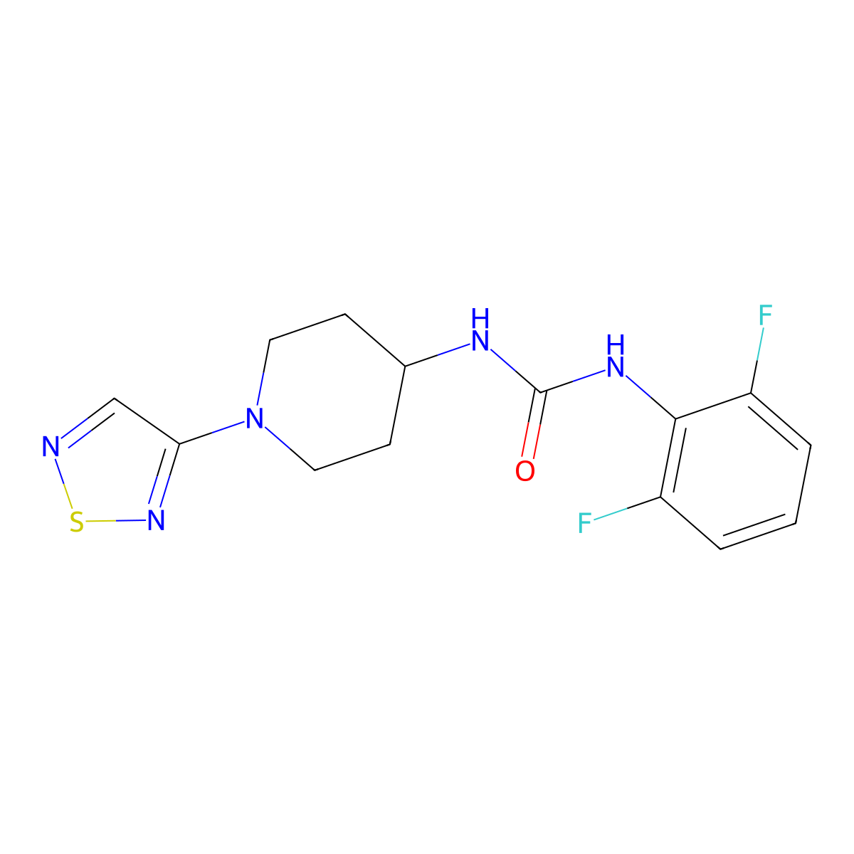 1-(2,6-Difluorophenyl)-3-[1-(1,2,5-thiadiazol-3-yl)piperidin-4-yl]urea molecular structure, CAS 2034519-36-1