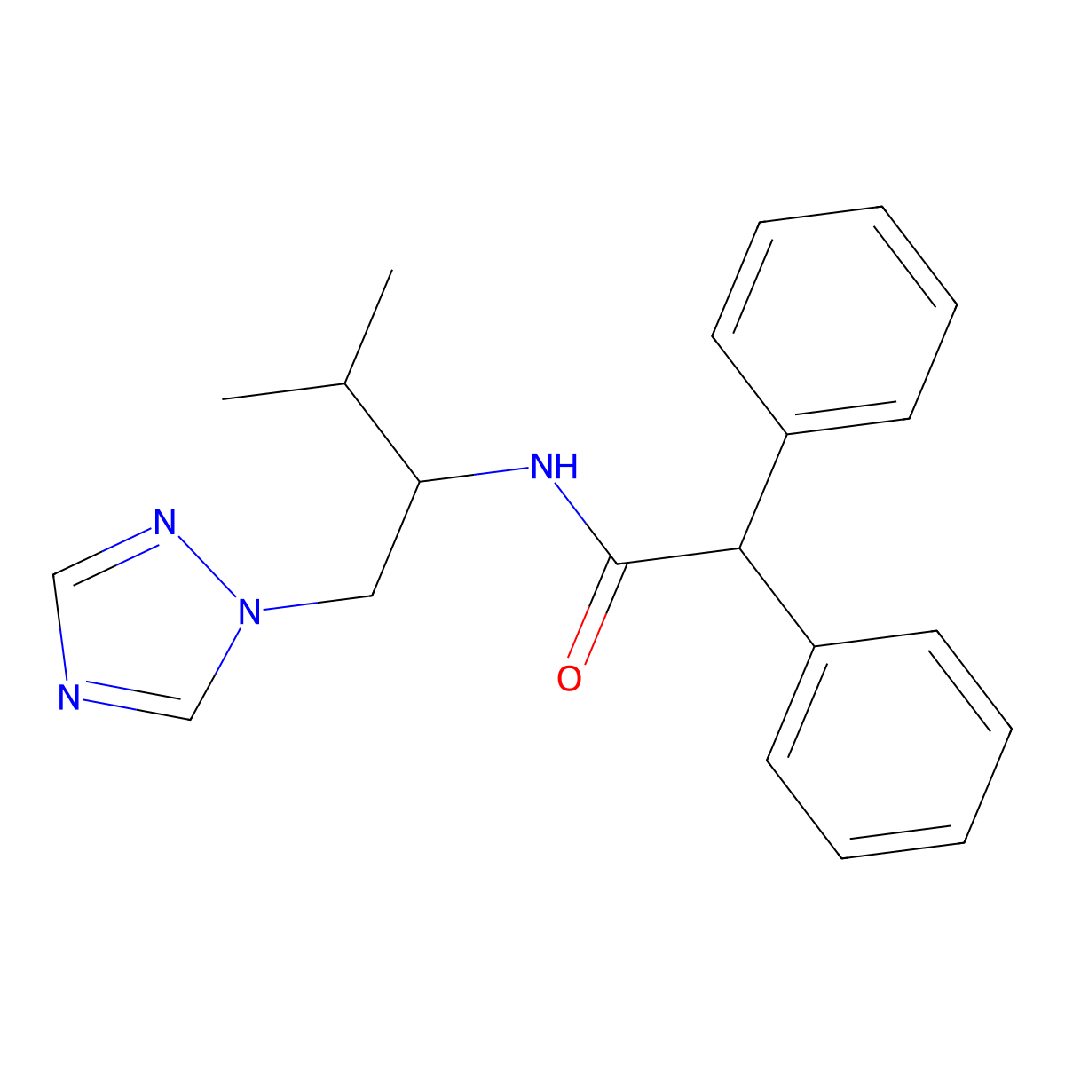 N-[3-methyl-1-(1H-1,2,4-triazol-1-yl)butan-2-yl]-2,2-diphenylacetamide molecular structure, CAS 2034519-41-8
