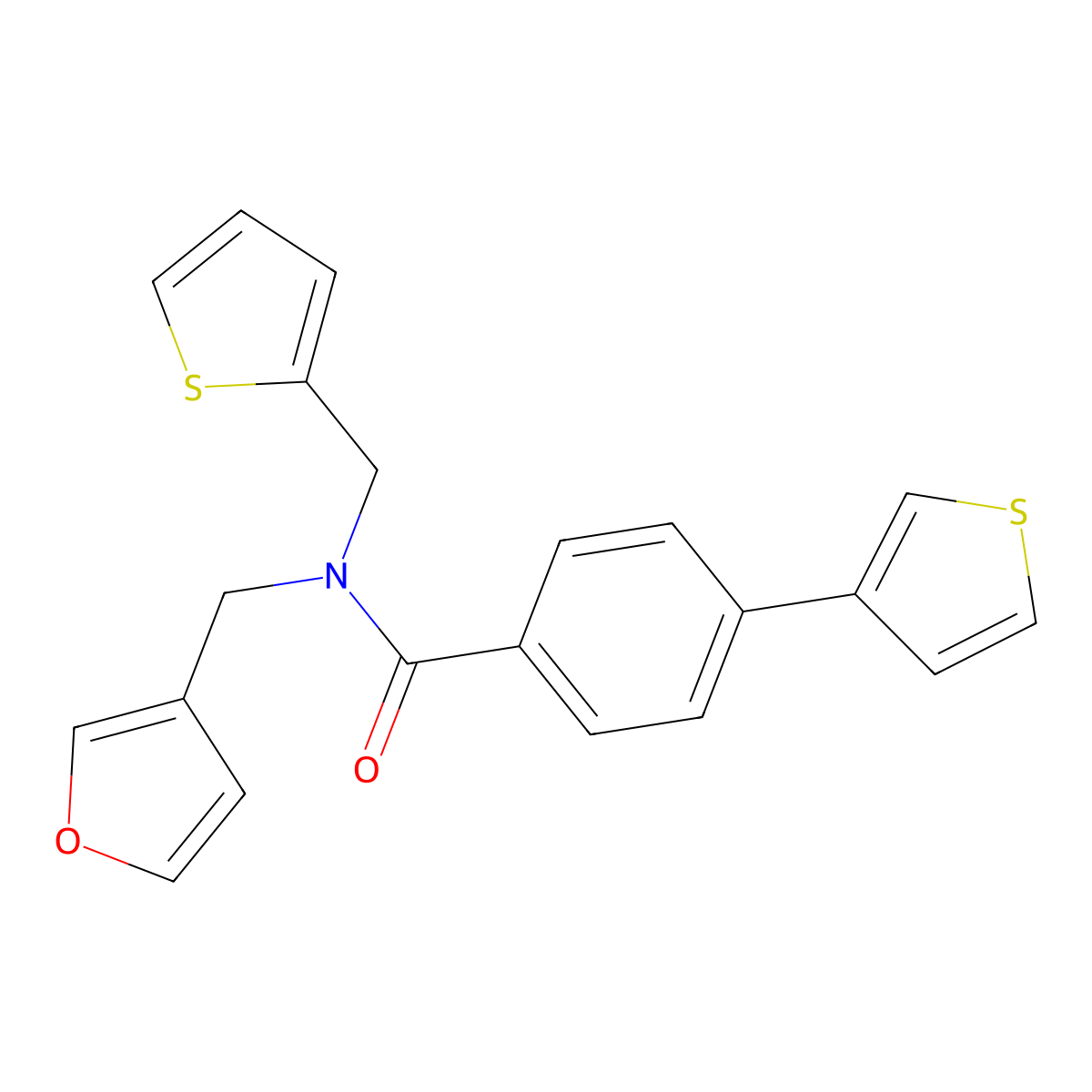 N-(furan-3-ylmethyl)-N-(thiophen-2-ylmethyl)-4-(thiophen-3-yl)benzamide molecular structure, CAS 2034519-48-5