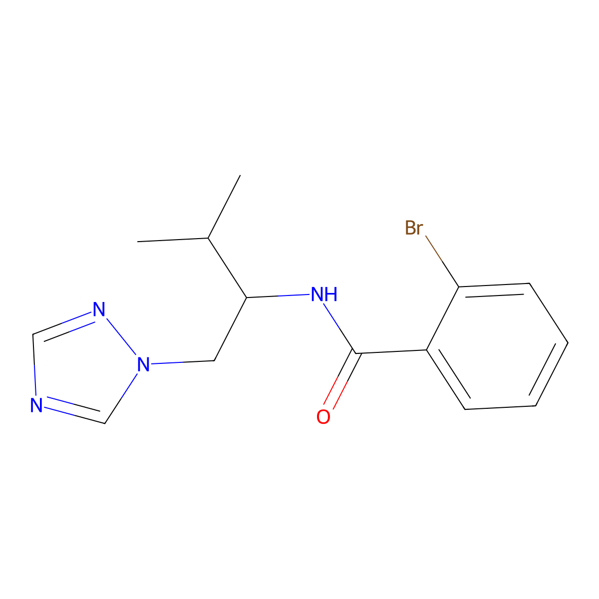 2-bromo-N-[3-methyl-1-(1H-1,2,4-triazol-1-yl)butan-2-yl]benzamide molecular structure, CAS 2034519-58-7