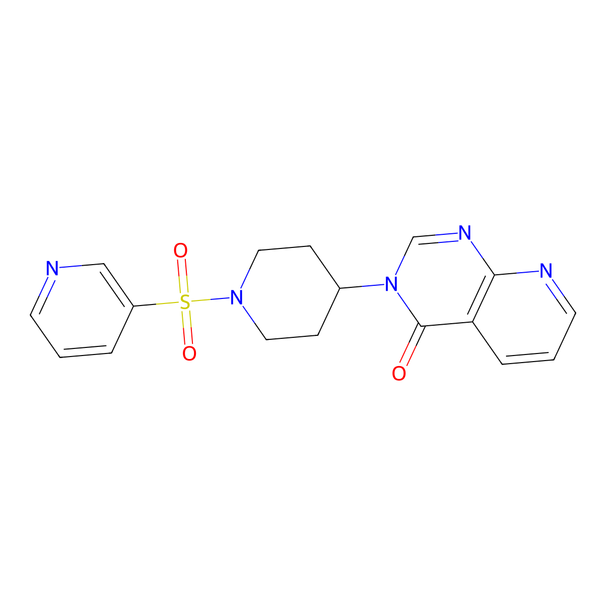 3-(1-(pyridin-3-ylsulfonyl)piperidin-4-yl)pyrido[2,3-d]pyrimidin-4(3H)-one molecular structure, CAS 2034519-60-1