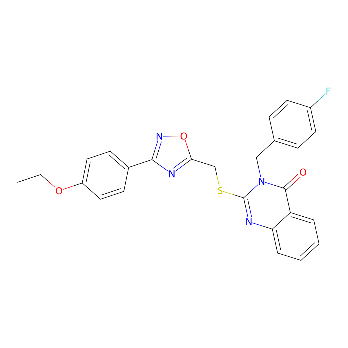 2-(((3-(4-ethoxyphenyl)-1,2,4-oxadiazol-5-yl)methyl)thio)-3-(4-fluorobenzyl)quinazolin-4(3H)-one molecular structure, CAS 2034519-85-0