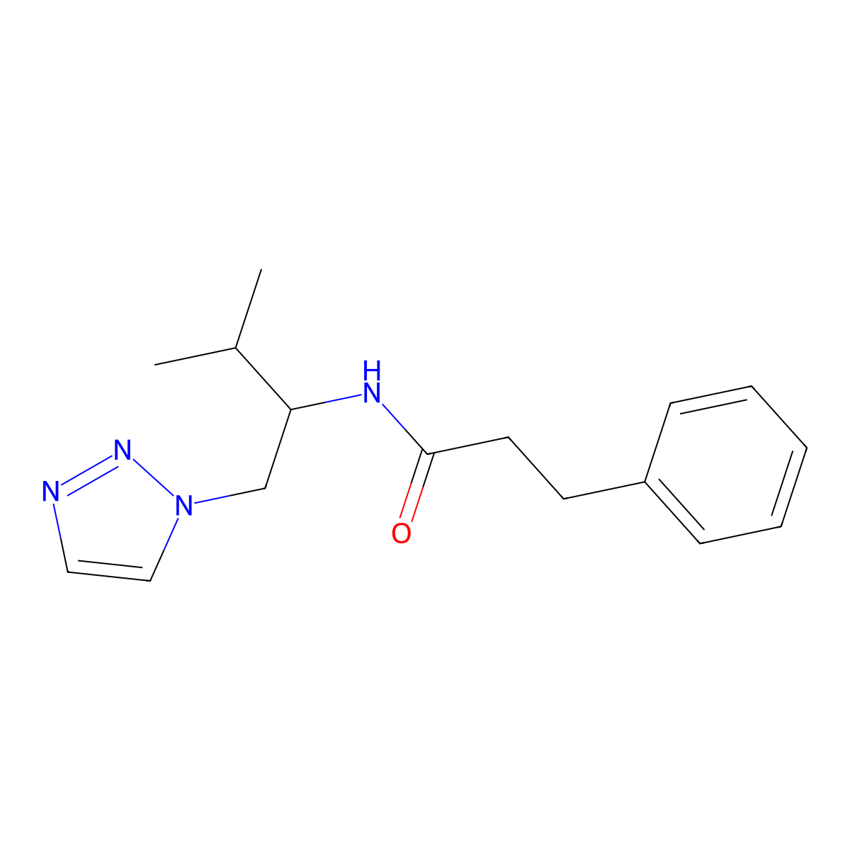 N-[3-methyl-1-(1H-1,2,3-triazol-1-yl)butan-2-yl]-3-phenylpropanamide molecular structure, CAS 2034519-93-0