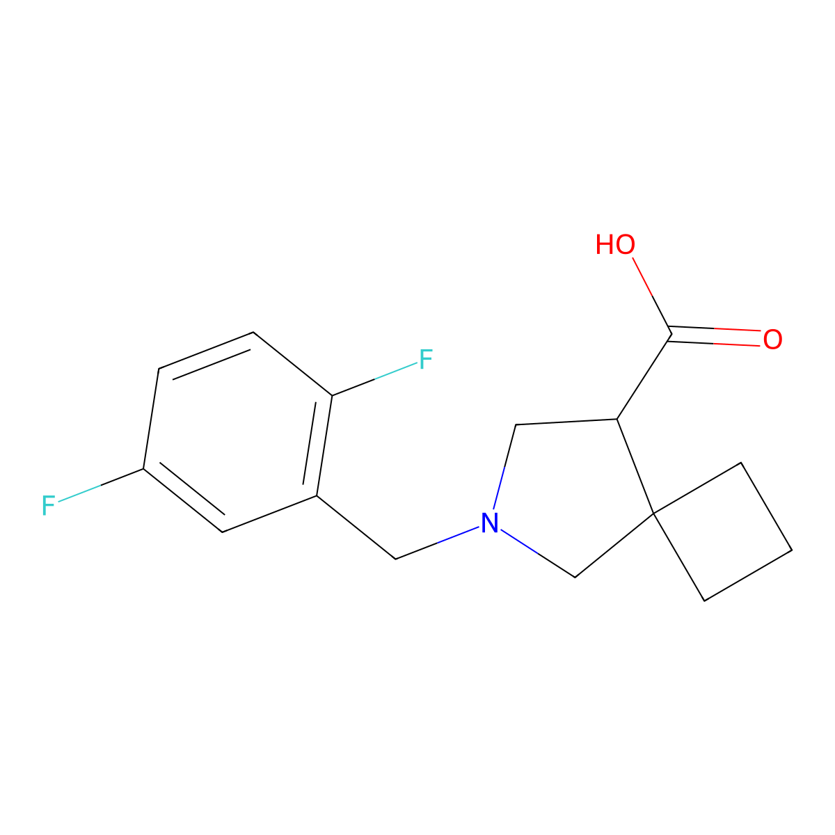 6-(2,5-Difluorobenzyl)-6-azaspiro[3.4]octane-8-carboxylic acid molecular structure, CAS 2034519-97-4