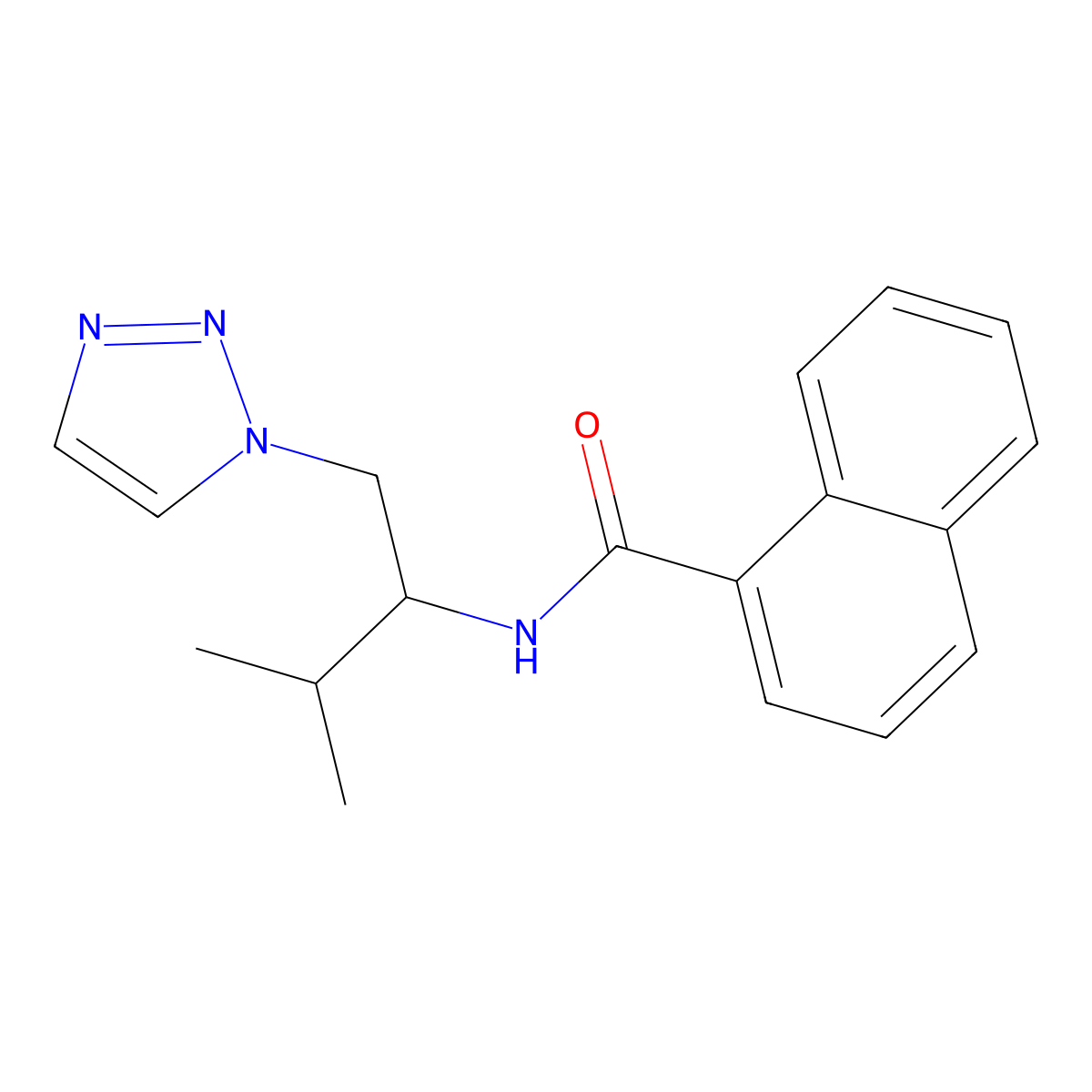 N-(3-methyl-1-(1H-1,2,3-triazol-1-yl)butan-2-yl)-1-naphthamide molecular structure, CAS 2034520-06-2