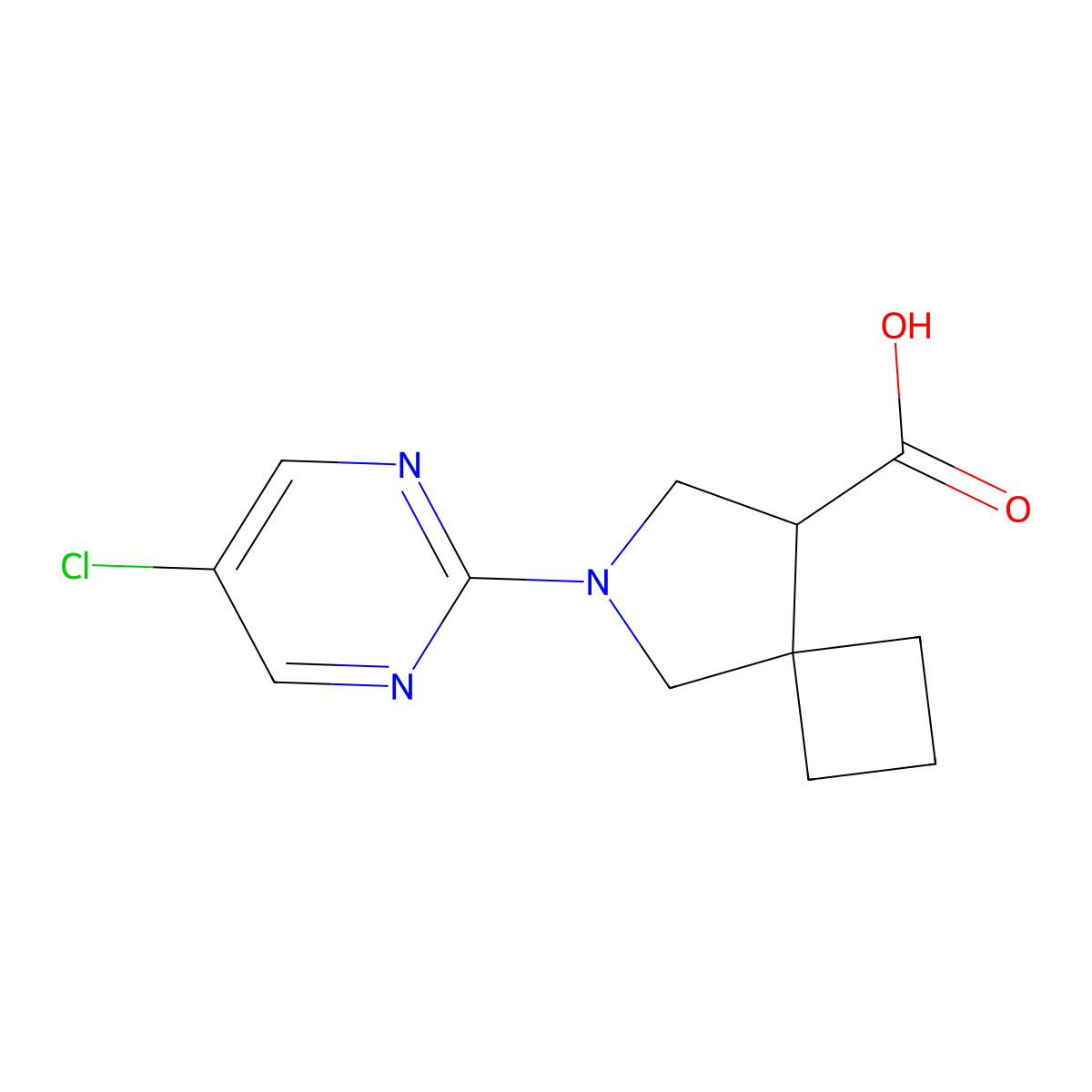 6-(5-Chloropyrimidin-2-yl)-6-azaspiro[3.4]octane-8-carboxylic acid molecular structure, CAS 2034520-17-5