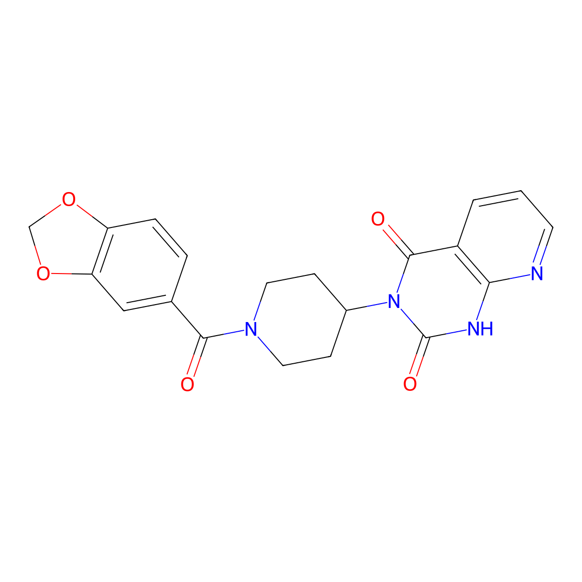 3-(1-(benzo[d][1,3]dioxole-5-carbonyl)piperidin-4-yl)pyrido[2,3-d]pyrimidine-2,4(1H,3H)-dione molecular structure, CAS 2034520-18-6