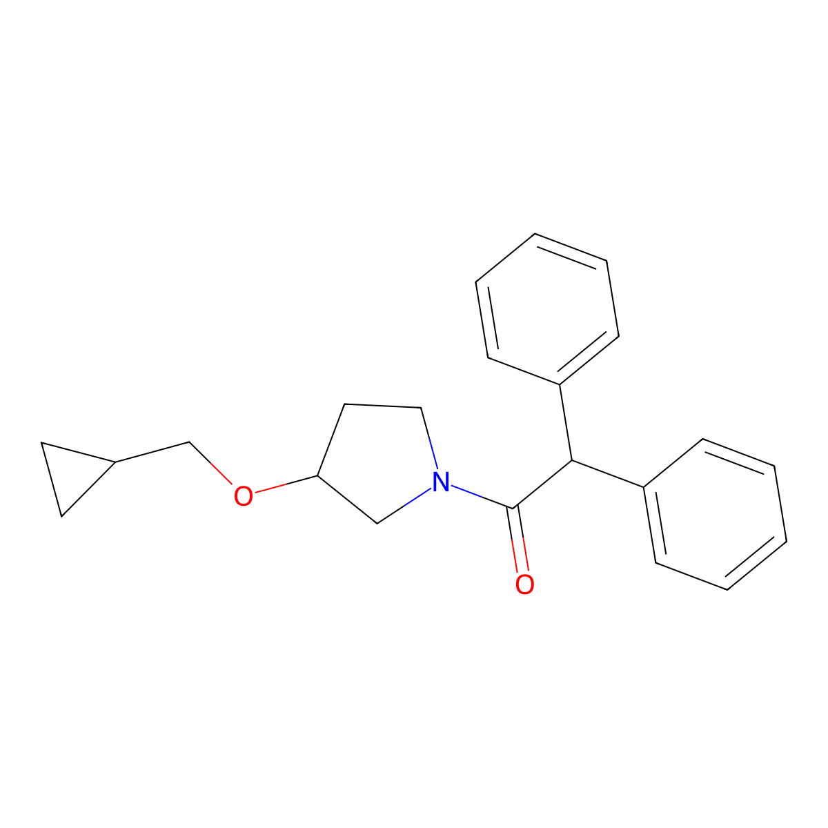 1-(3-(Cyclopropylmethoxy)pyrrolidin-1-yl)-2,2-diphenylethanone molecular structure, CAS 2034520-21-1