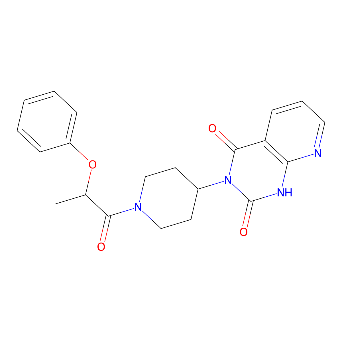 3-(1-(2-phenoxypropanoyl)piperidin-4-yl)pyrido[2,3-d]pyrimidine-2,4(1H,3H)-dione molecular structure, CAS 2034520-29-9