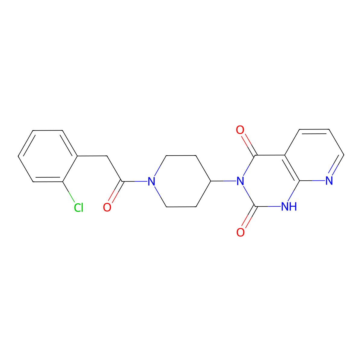 3-(1-(2-(2-chlorophenyl)acetyl)piperidin-4-yl)pyrido[2,3-d]pyrimidine-2,4(1H,3H)-dione molecular structure, CAS 2034520-35-7