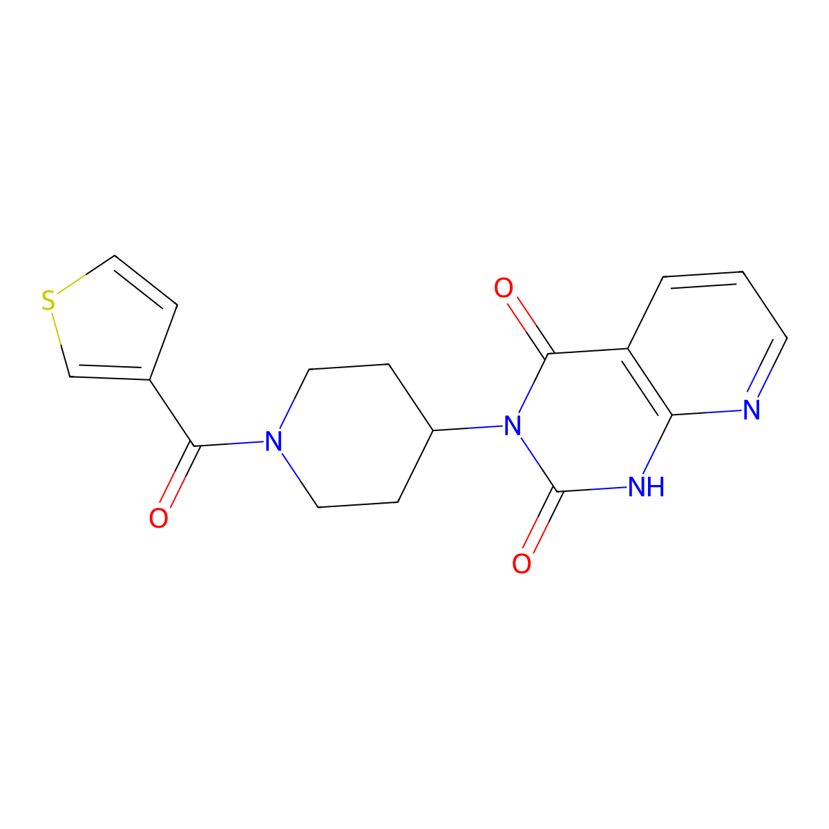 3-(1-(thiophene-3-carbonyl)piperidin-4-yl)pyrido[2,3-d]pyrimidine-2,4(1H,3H)-dione molecular structure, CAS 2034520-41-5