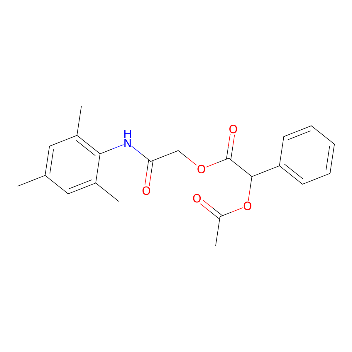 2-(Mesitylamino)-2-oxoethyl 2-acetoxy-2-phenylacetate molecular structure, CAS 2034520-55-1