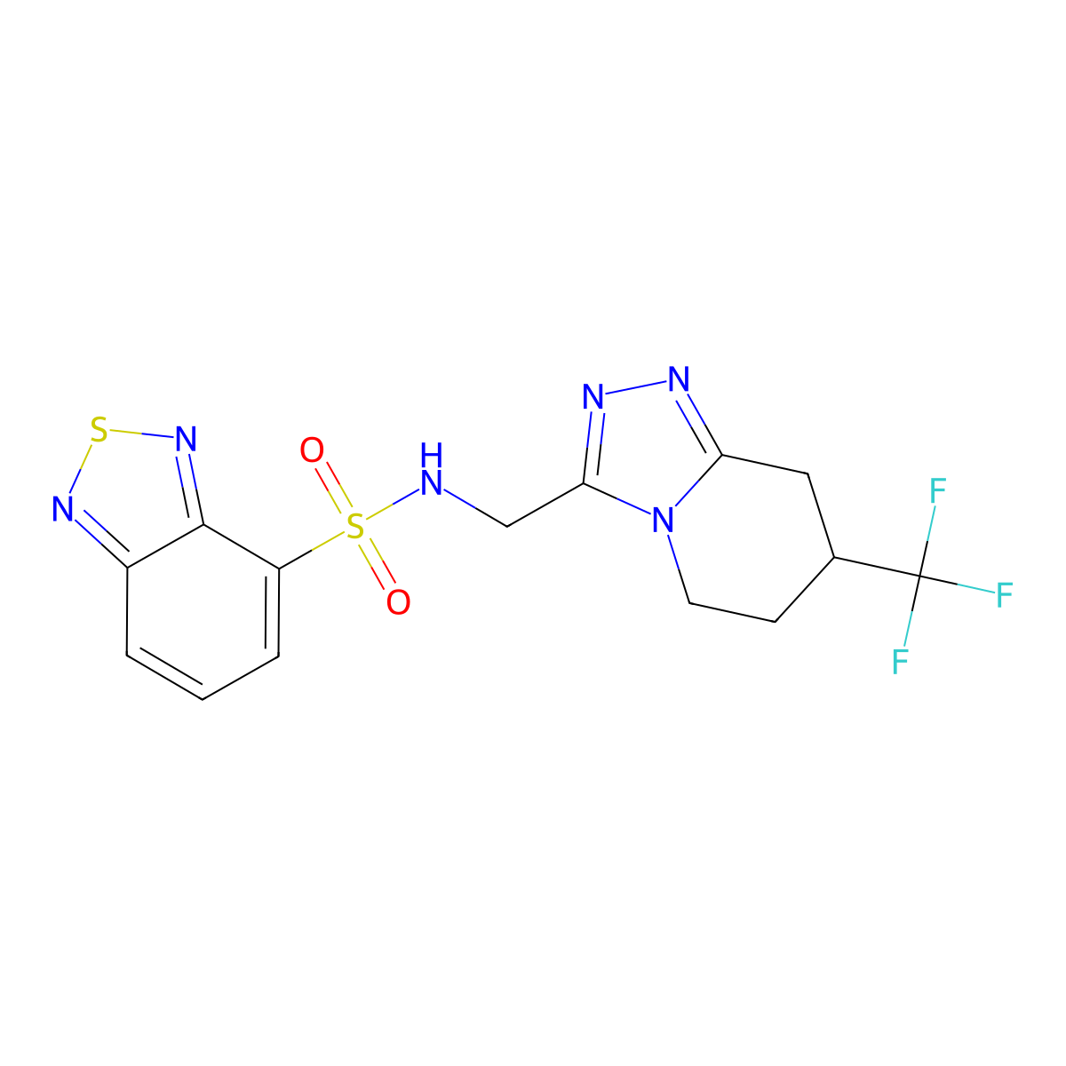N-((7-(trifluoromethyl)-5,6,7,8-tetrahydro-[1,2,4]triazolo[4,3-a]pyridin-3-yl)methyl)benzo[c][1,2,5]thiadiazole-4-sulfonamide molecular structure, CAS 2034520-63-1