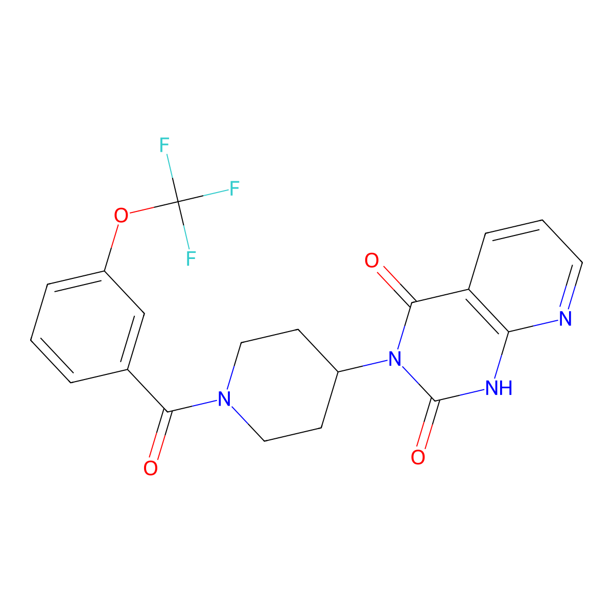 3-(1-(3-(trifluoromethoxy)benzoyl)piperidin-4-yl)pyrido[2,3-d]pyrimidine-2,4(1H,3H)-dione molecular structure, CAS 2034520-65-3
