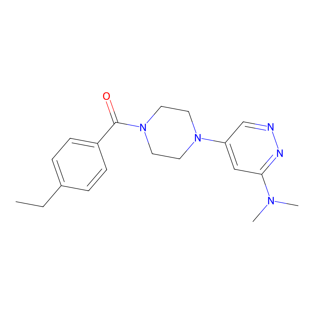 (4-(6-(Dimethylamino)pyridazin-4-yl)piperazin-1-yl)(4-ethylphenyl)methanone molecular structure, CAS 2034520-71-1