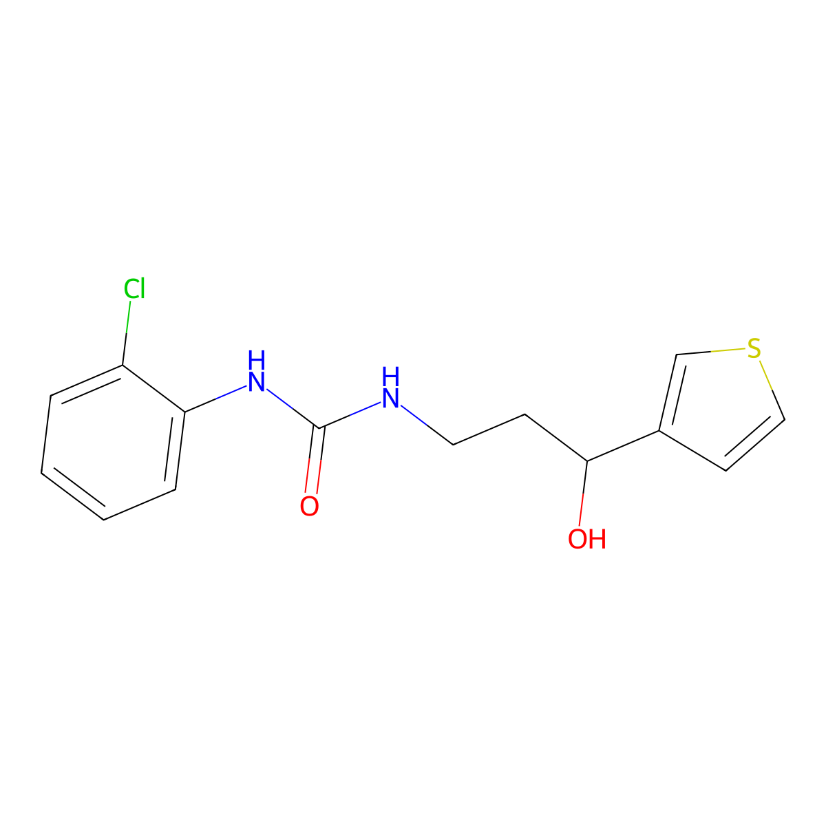 1-(2-Chlorophenyl)-3-(3-hydroxy-3-(thiophen-3-yl)propyl)urea molecular structure, CAS 2034520-75-5