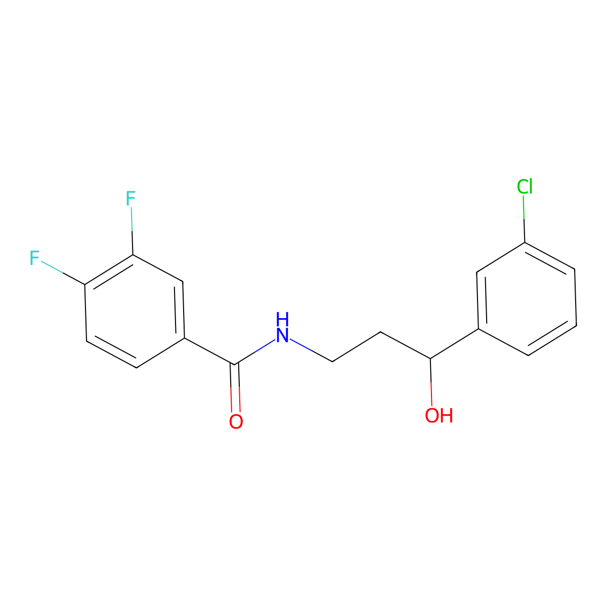 N-[3-(3-chlorophenyl)-3-hydroxypropyl]-3,4-difluorobenzamide molecular structure, CAS 2034520-85-7