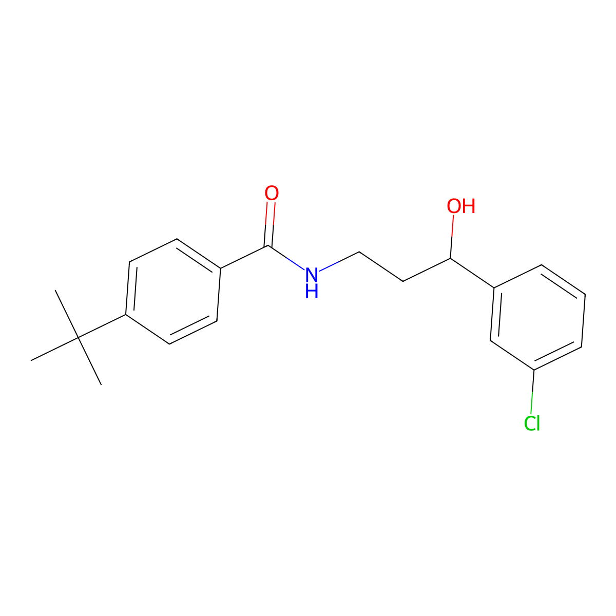 4-(tert-butyl)-N-(3-(3-chlorophenyl)-3-hydroxypropyl)benzamide molecular structure, CAS 2034520-89-1