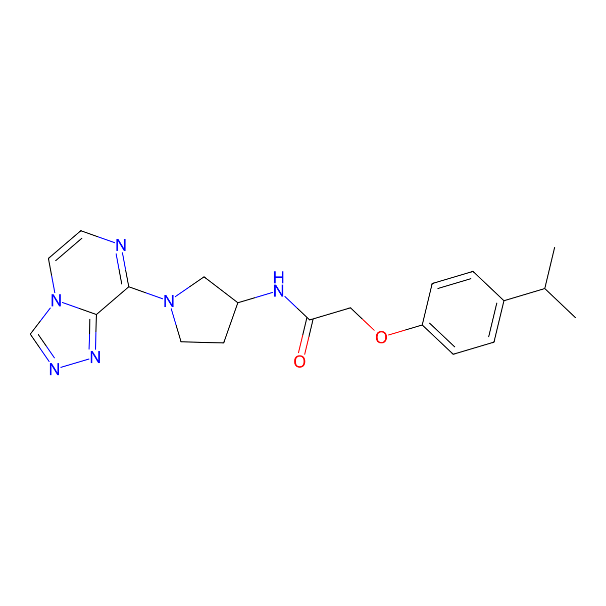 N-(1-([1,2,4]triazolo[4,3-a]pyrazin-8-yl)pyrrolidin-3-yl)-2-(4-isopropylphenoxy)acetamide molecular structure, CAS 2034520-96-0