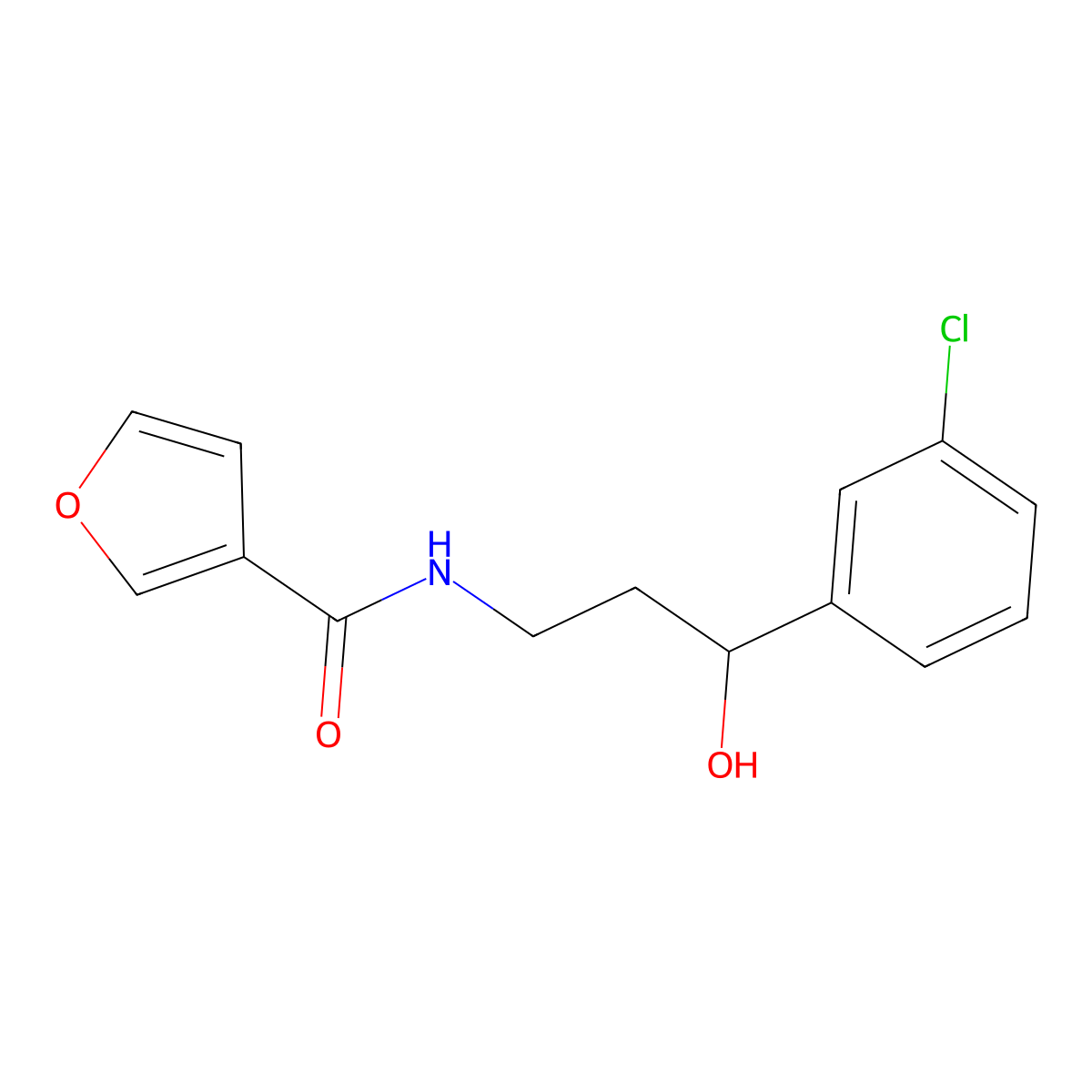 N-[3-(3-chlorophenyl)-3-hydroxypropyl]furan-3-carboxamide molecular structure, CAS 2034520-98-2