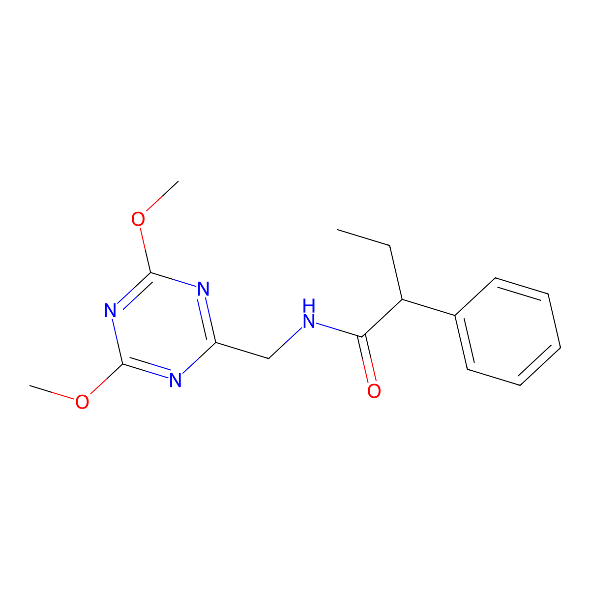 N-[(4,6-dimethoxy-1,3,5-triazin-2-yl)methyl]-2-phenylbutanamide molecular structure, CAS 2034521-14-5
