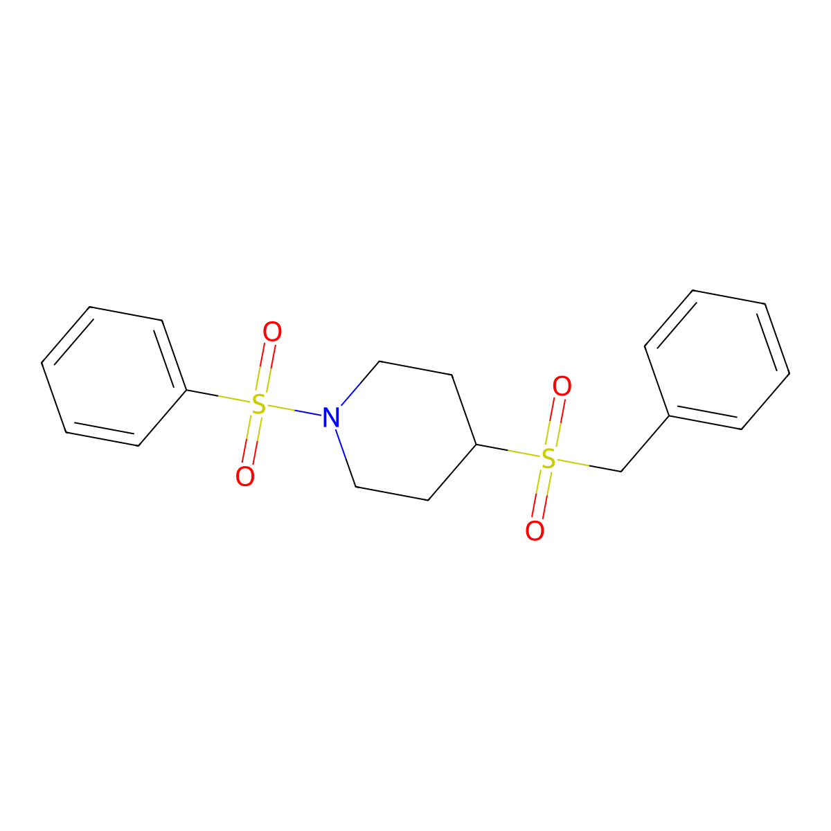 4-(Benzylsulfonyl)-1-(phenylsulfonyl)piperidine molecular structure, CAS 2034521-15-6