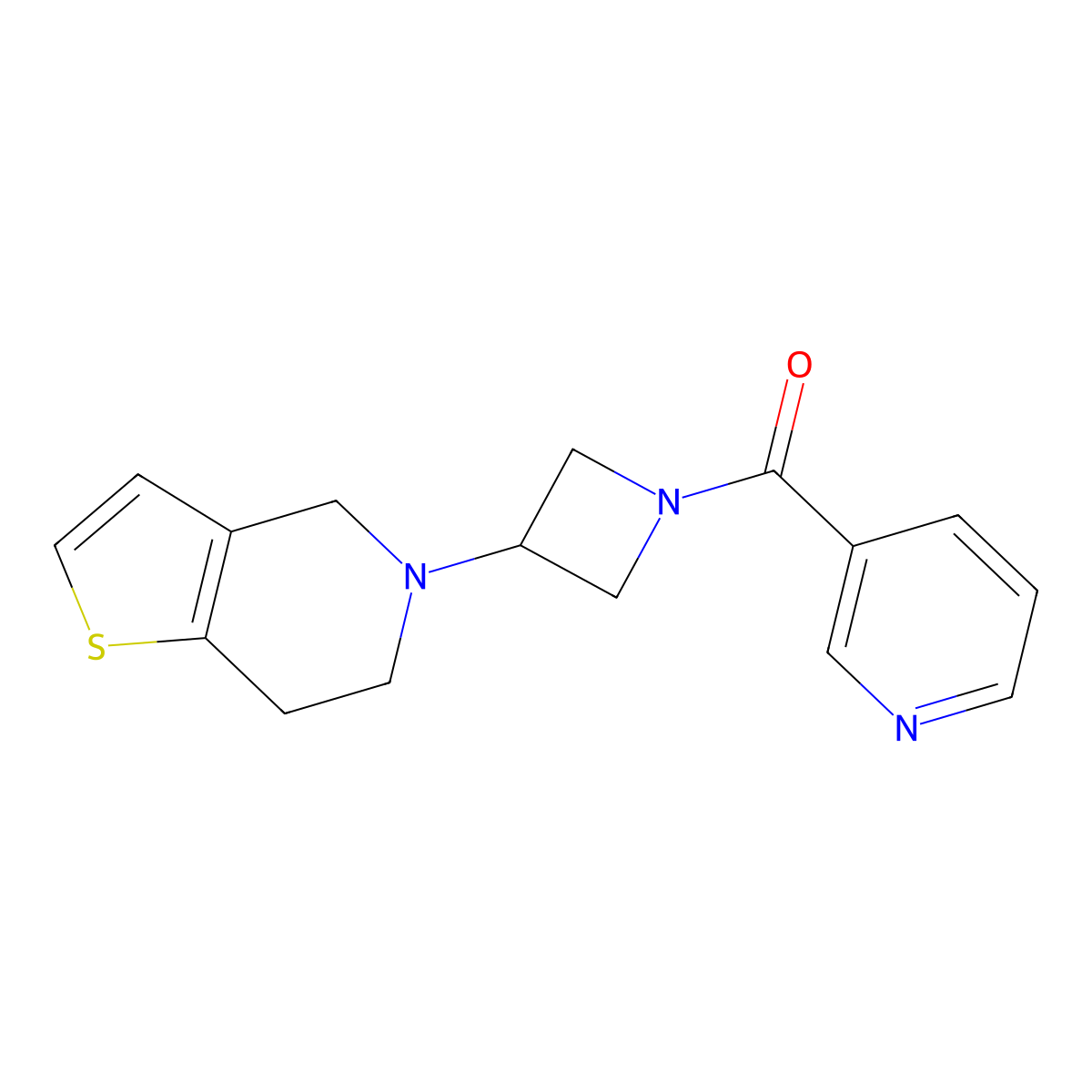 (3-(6,7-dihydrothieno[3,2-c]pyridin-5(4H)-yl)azetidin-1-yl)(pyridin-3-yl)methanone molecular structure, CAS 2034521-21-4
