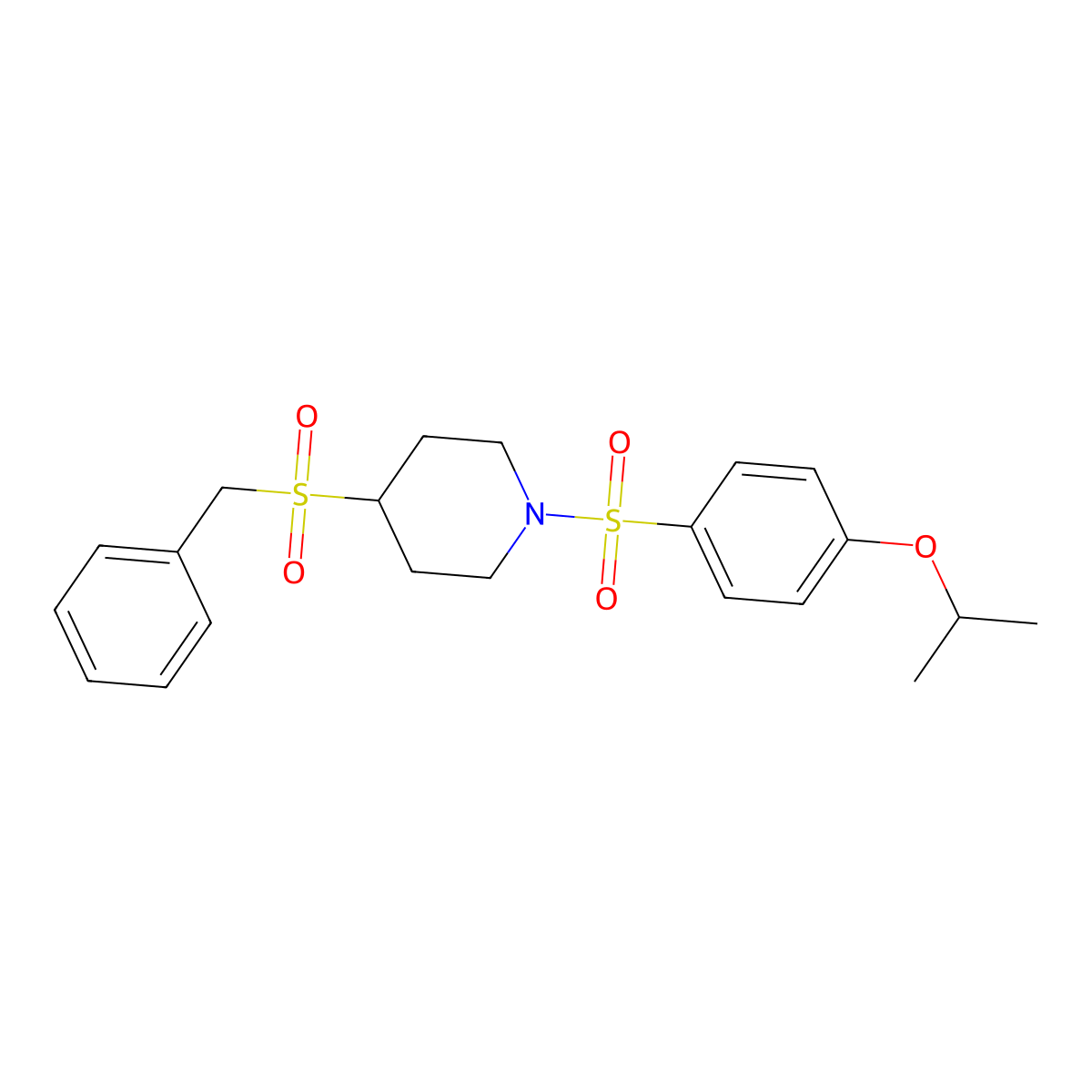 4-(Benzylsulfonyl)-1-((4-isopropoxyphenyl)sulfonyl)piperidine molecular structure, CAS 2034521-22-5