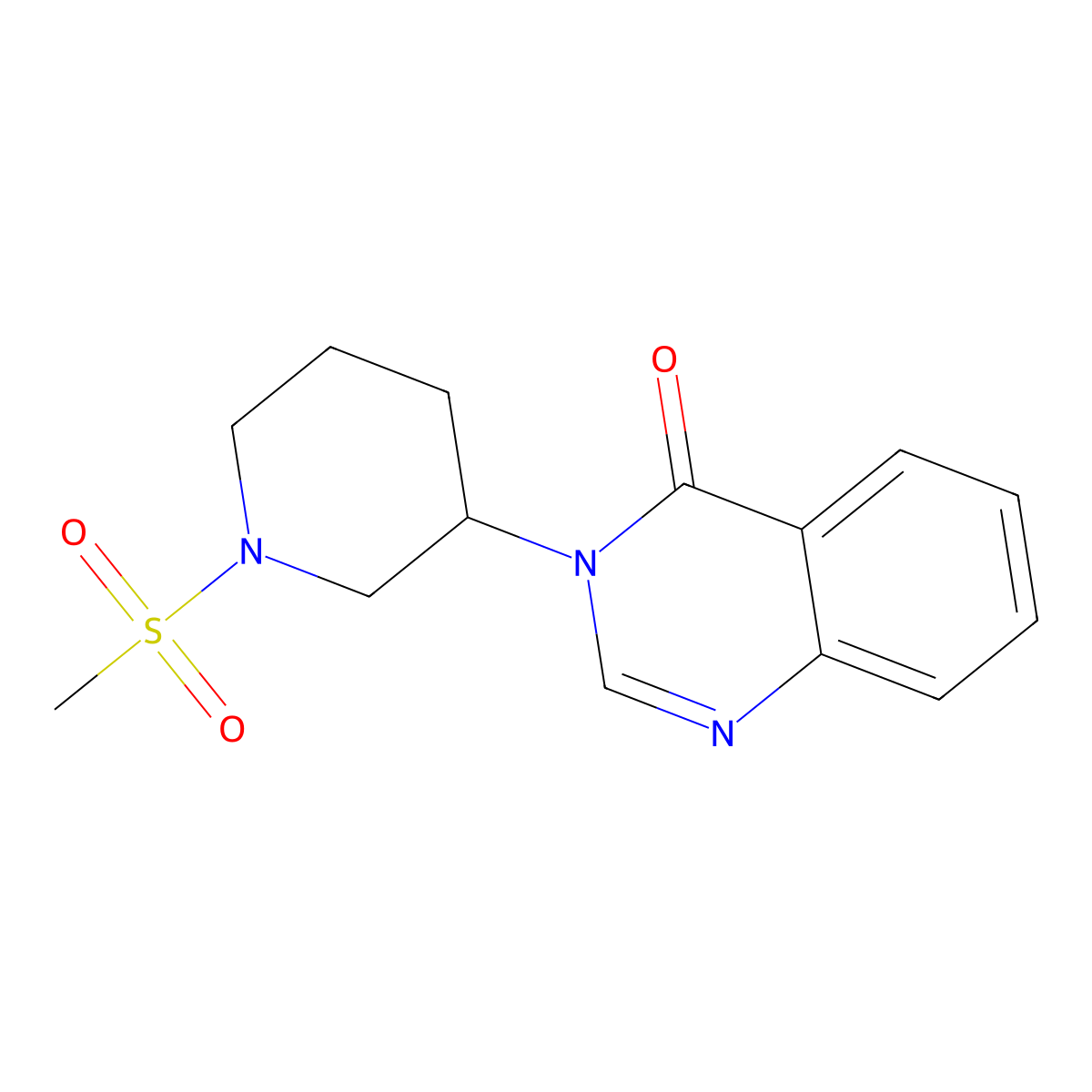 3-(1-(methylsulfonyl)piperidin-3-yl)quinazolin-4(3H)-one molecular structure, CAS 2034521-24-7