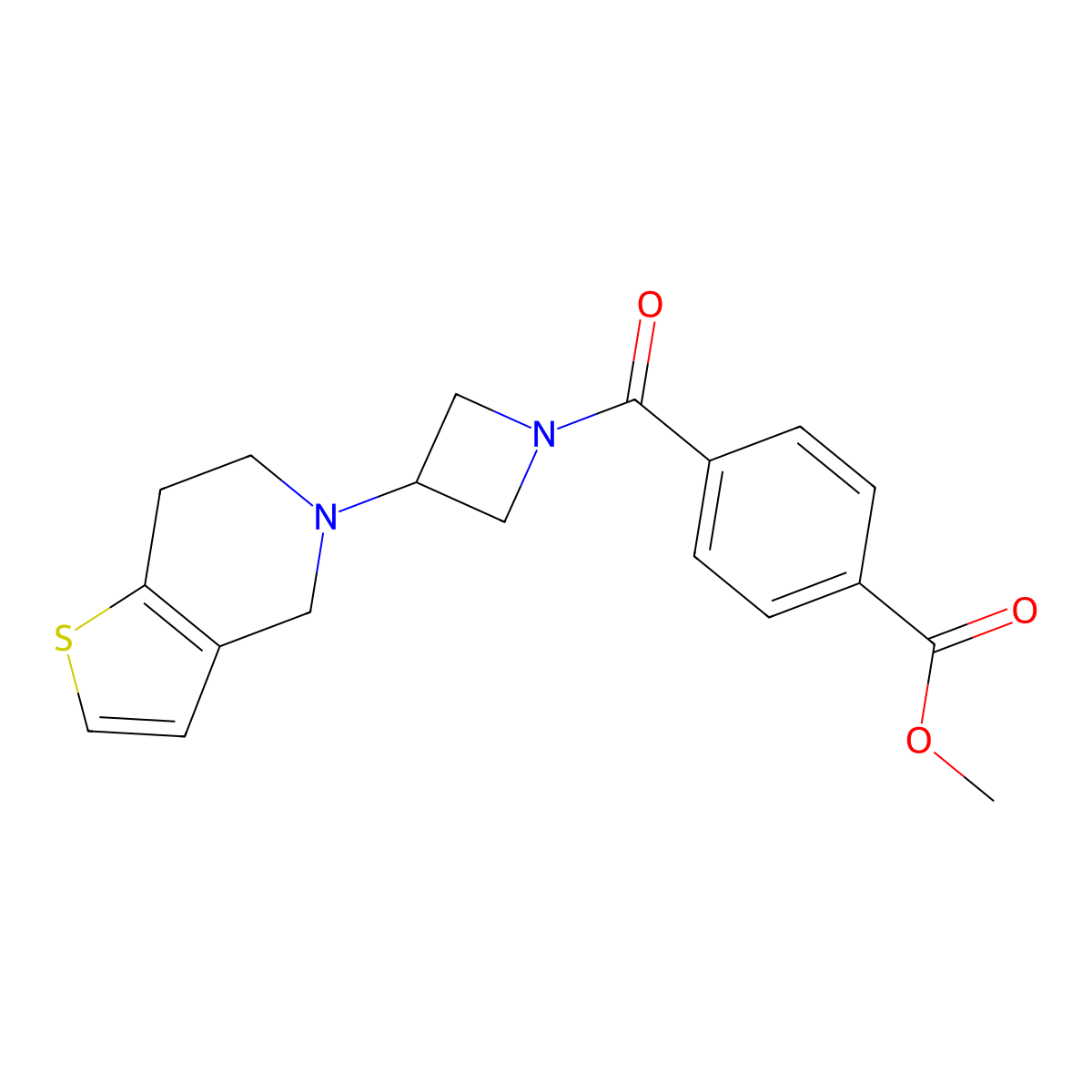 methyl 4-(3-(6,7-dihydrothieno[3,2-c]pyridin-5(4H)-yl)azetidine-1-carbonyl)benzoate molecular structure, CAS 2034521-31-6