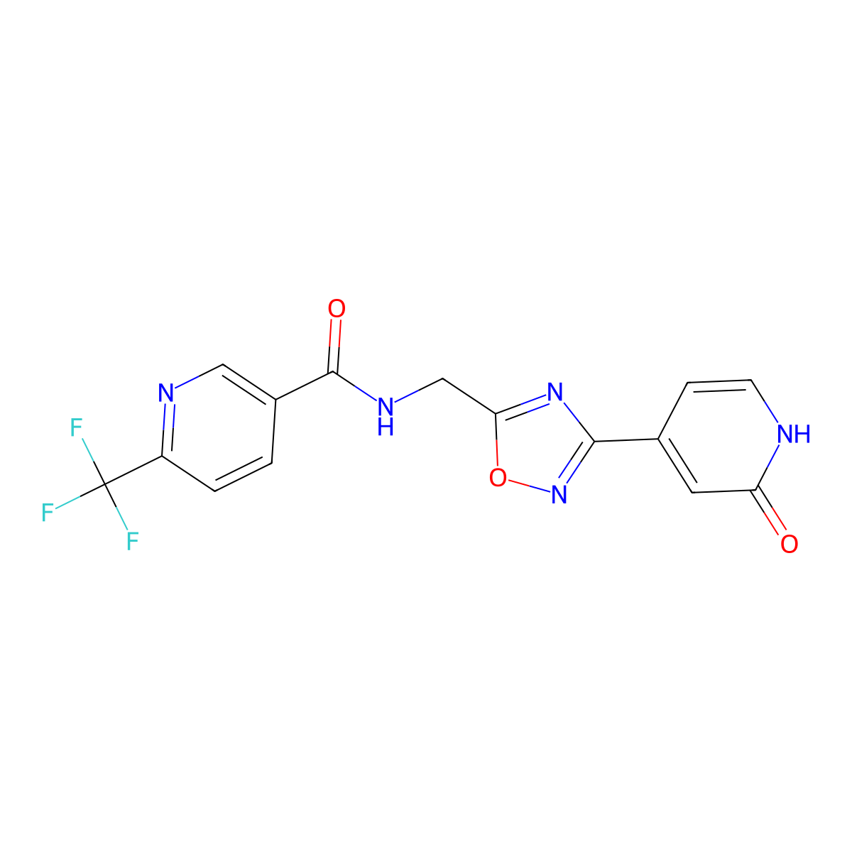 N-((3-(2-oxo-1,2-dihydropyridin-4-yl)-1,2,4-oxadiazol-5-yl)methyl)-6-(trifluoromethyl)nicotinamide molecular structure, CAS 2034521-33-8