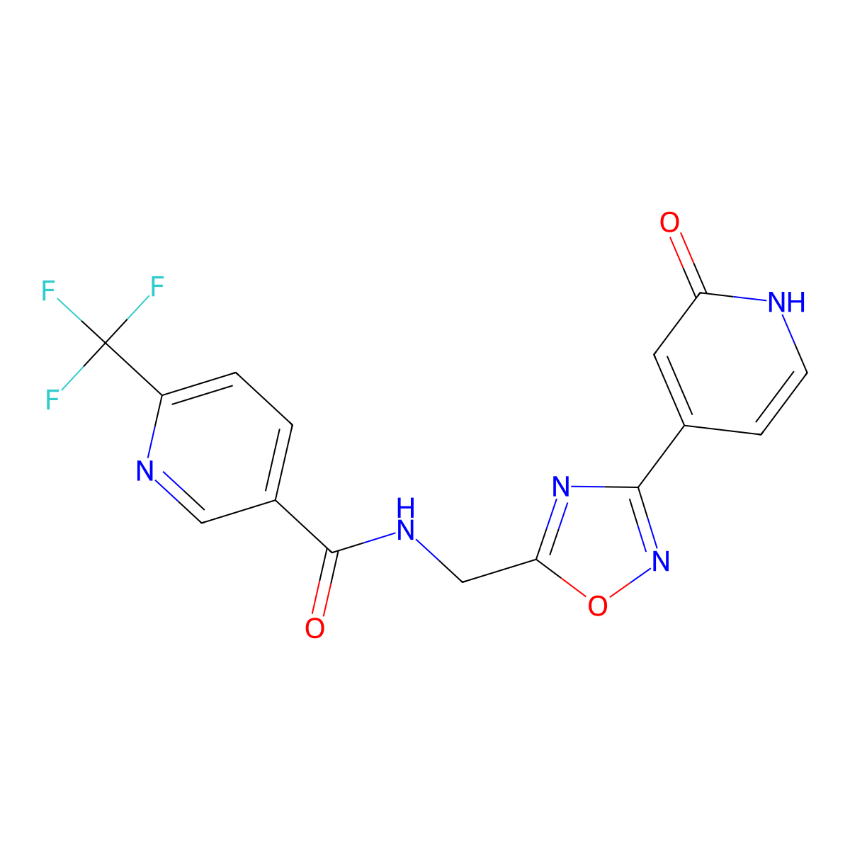 N-((3-(2-oxo-1,2-dihydropyridin-4-yl)-1,2,4-oxadiazol-5-yl)methyl)-6-(trifluoromethyl)nicotinamide molecular structure, CAS 2034521-33-8