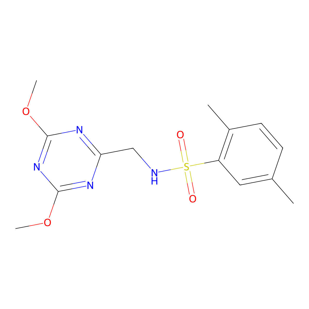 N-((4,6-dimethoxy-1,3,5-triazin-2-yl)methyl)-2,5-dimethylbenzenesulfonamide molecular structure, CAS 2034521-35-0