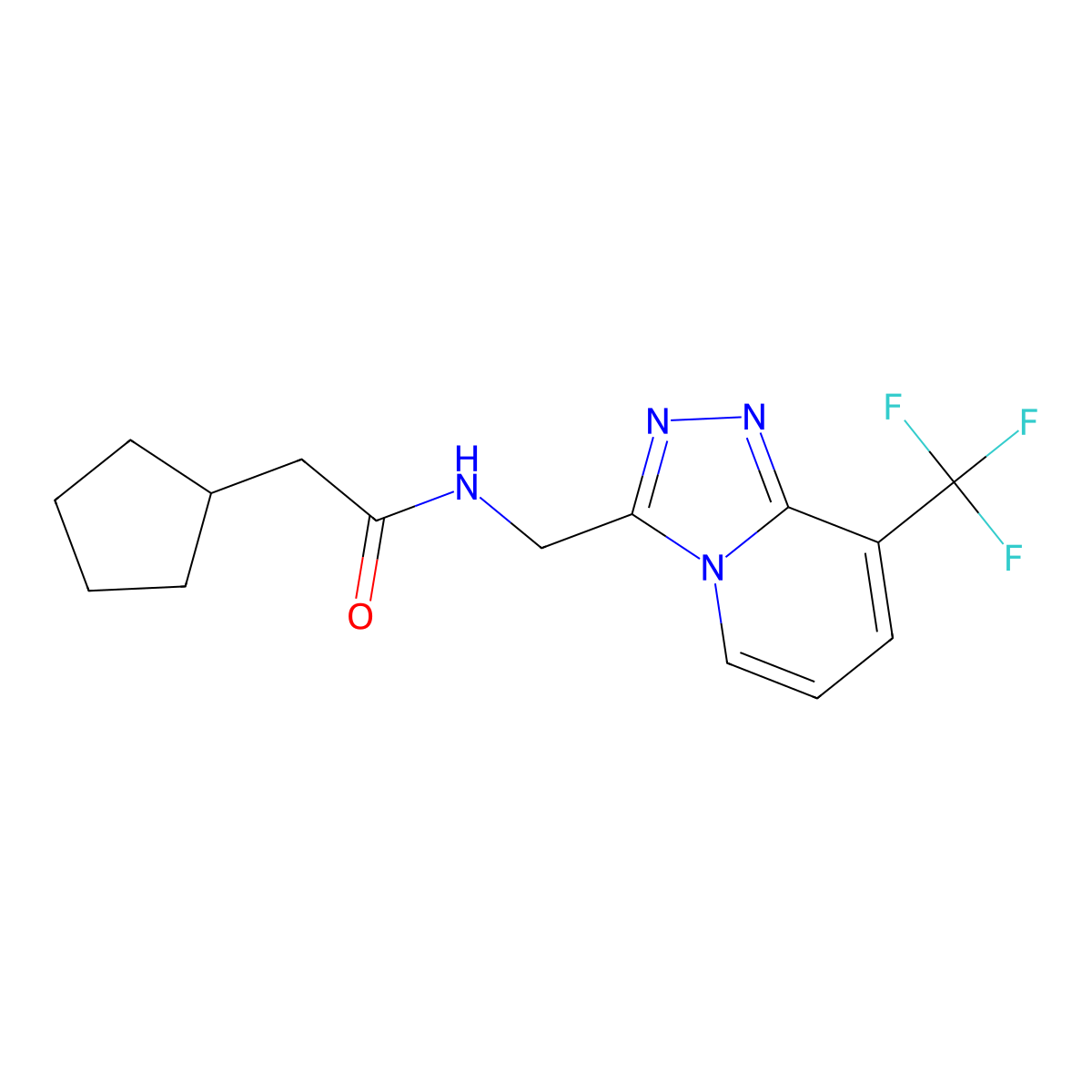 2-cyclopentyl-N-((8-(trifluoromethyl)-[1,2,4]triazolo[4,3-a]pyridin-3-yl)methyl)acetamide molecular structure, CAS 2034521-39-4