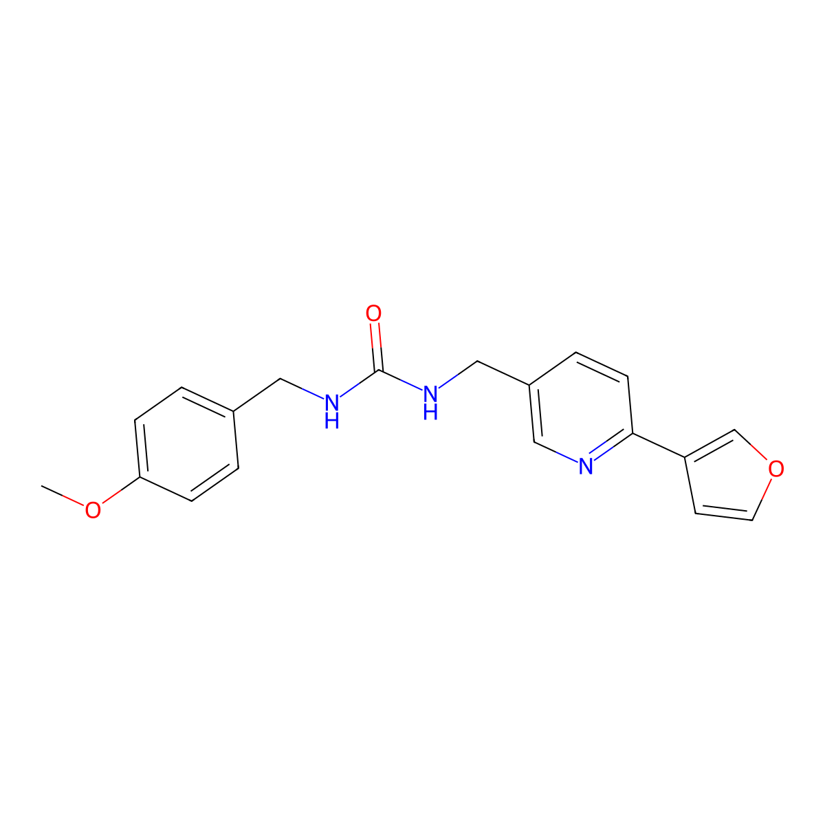 1-((6-(Furan-3-yl)pyridin-3-yl)methyl)-3-(4-methoxybenzyl)urea molecular structure, CAS 2034521-49-6