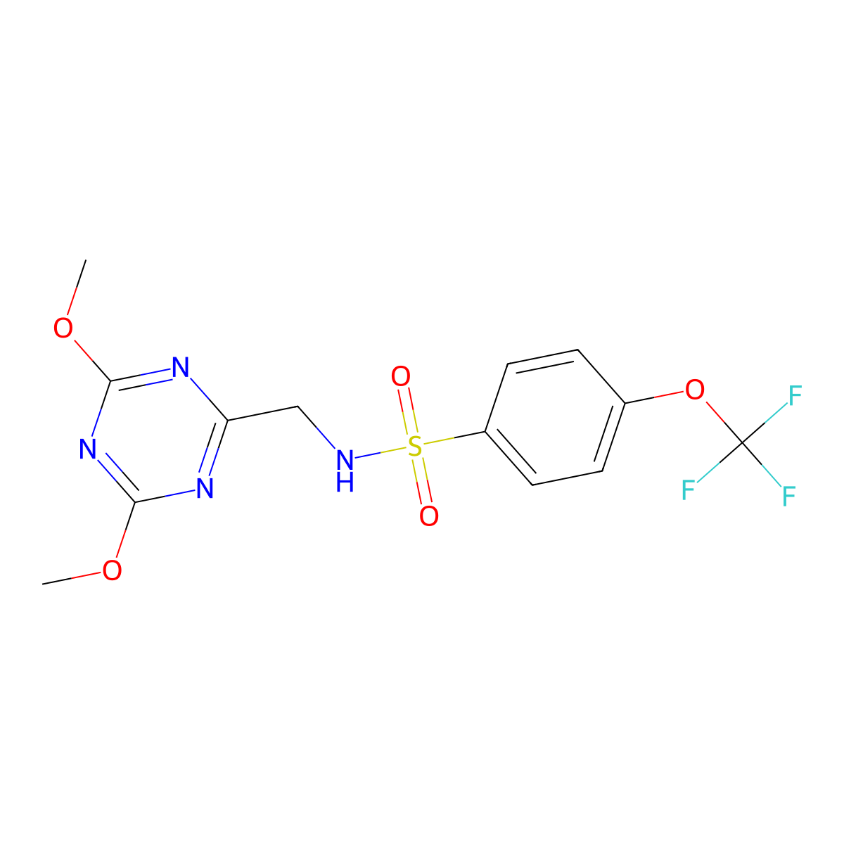 N-((4,6-dimethoxy-1,3,5-triazin-2-yl)methyl)-4-(trifluoromethoxy)benzenesulfonamide molecular structure, CAS 2034521-51-0